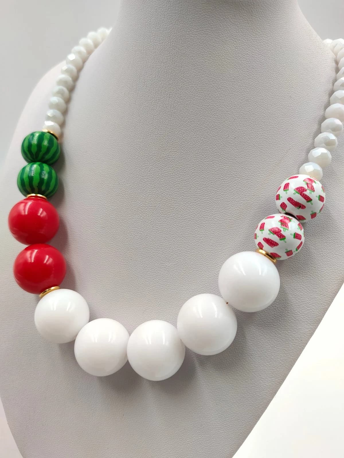 Necklace with Wooden, Glass and Acrylic Beads by Magis Handmade Jewels