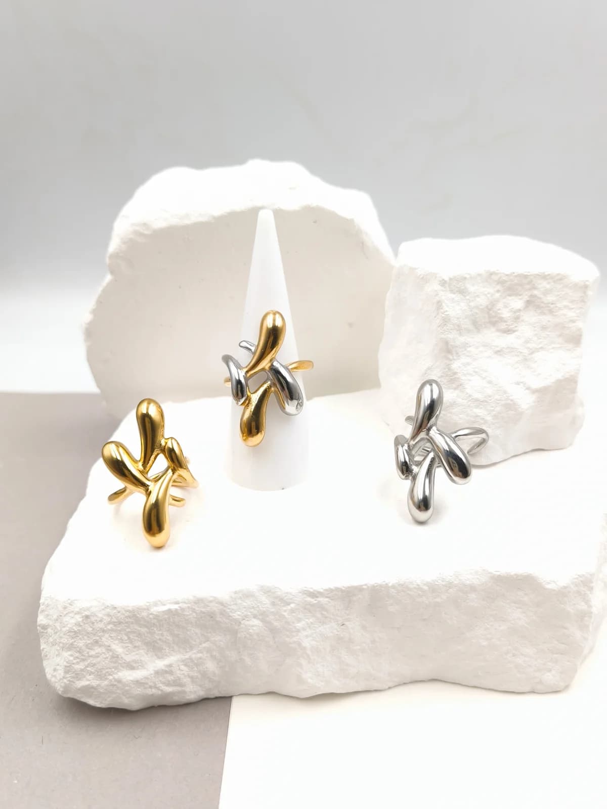 Stainless Steel Ring with Drops by Magis Handmade Jewels