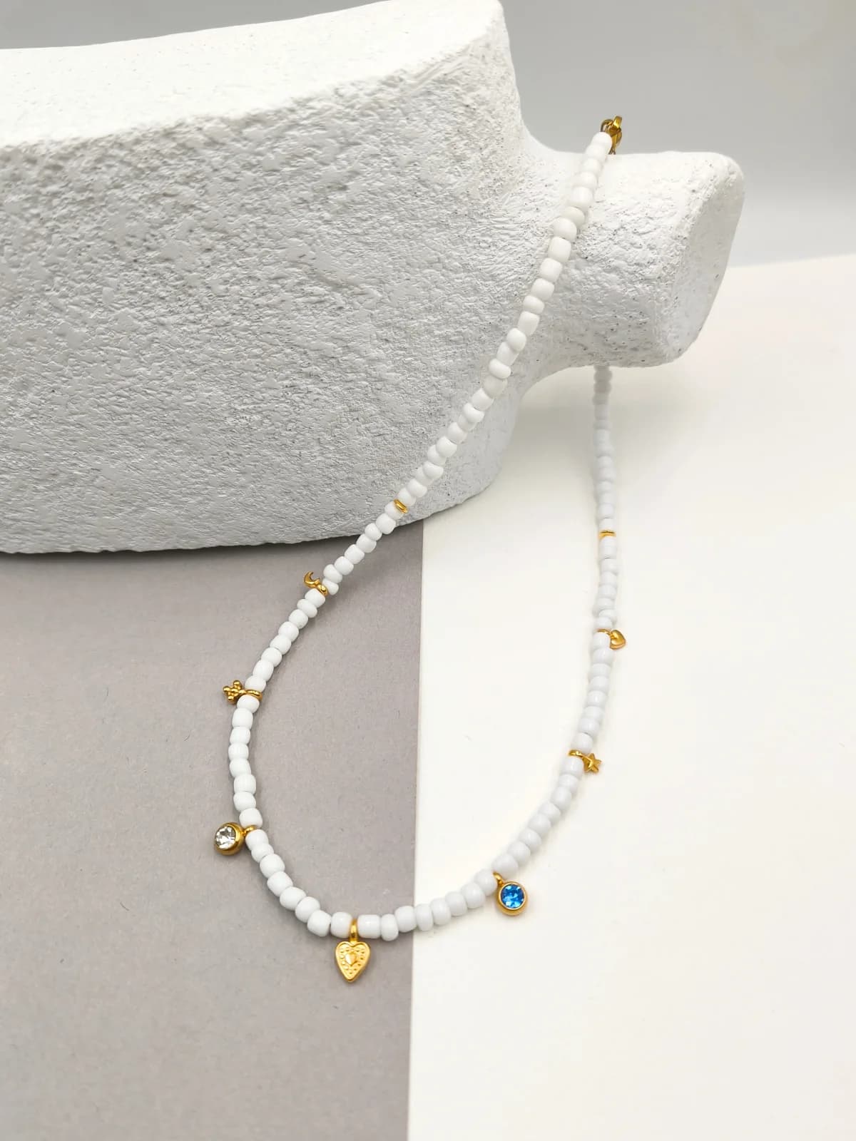 Necklace with Crystals and Gold-Plated Details by Magis Handmade Jewels