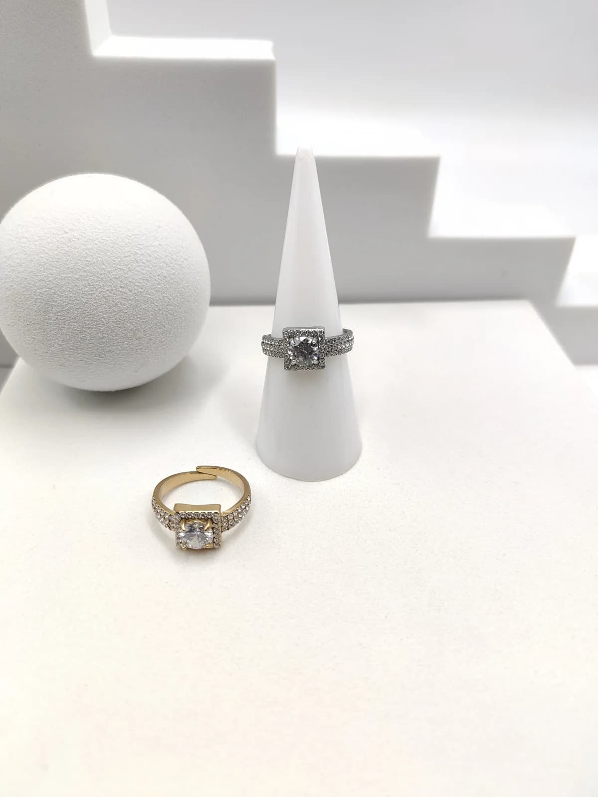 Stainless Steel Ring with Zircon by Magis Handmade Jewels