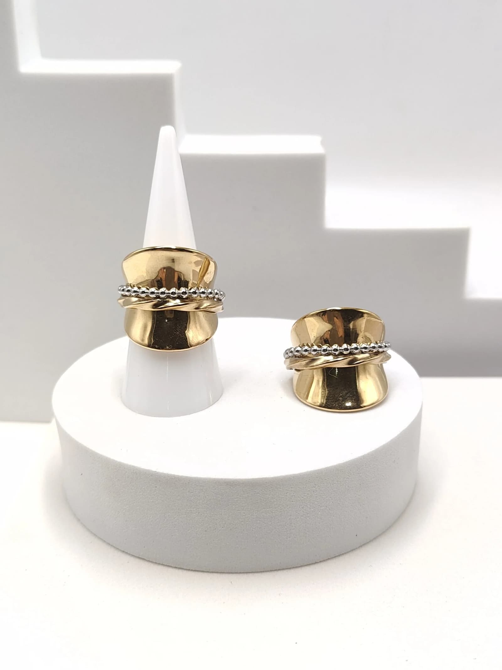 Stainless Steel Double Two-Tone Ring by Magis Handmade Jewels