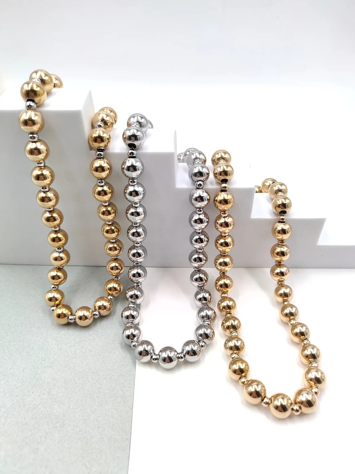 Stainless Steel Necklace with Beads by Magis Handmade Jewels