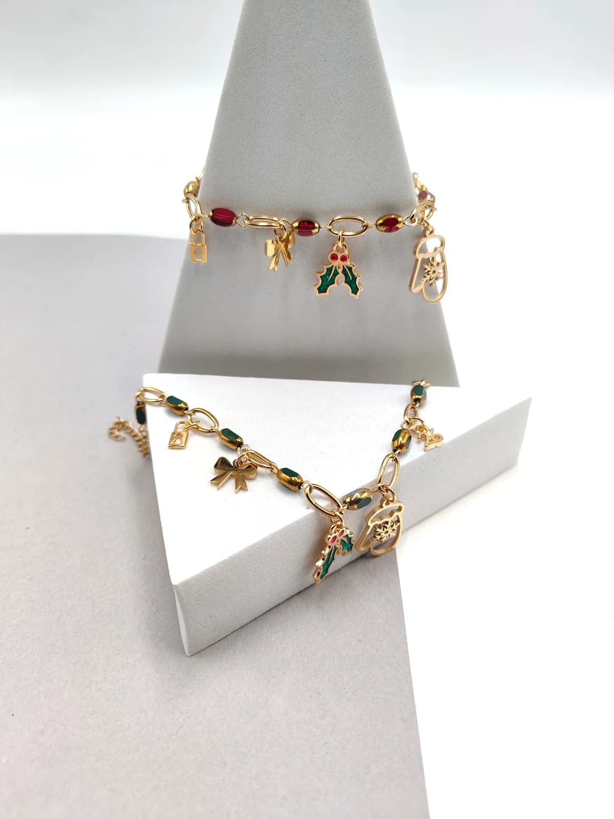 Stainless Steel Lucky Charm Bracelet with Gold-Plated Details by Magis Handmade Jewels