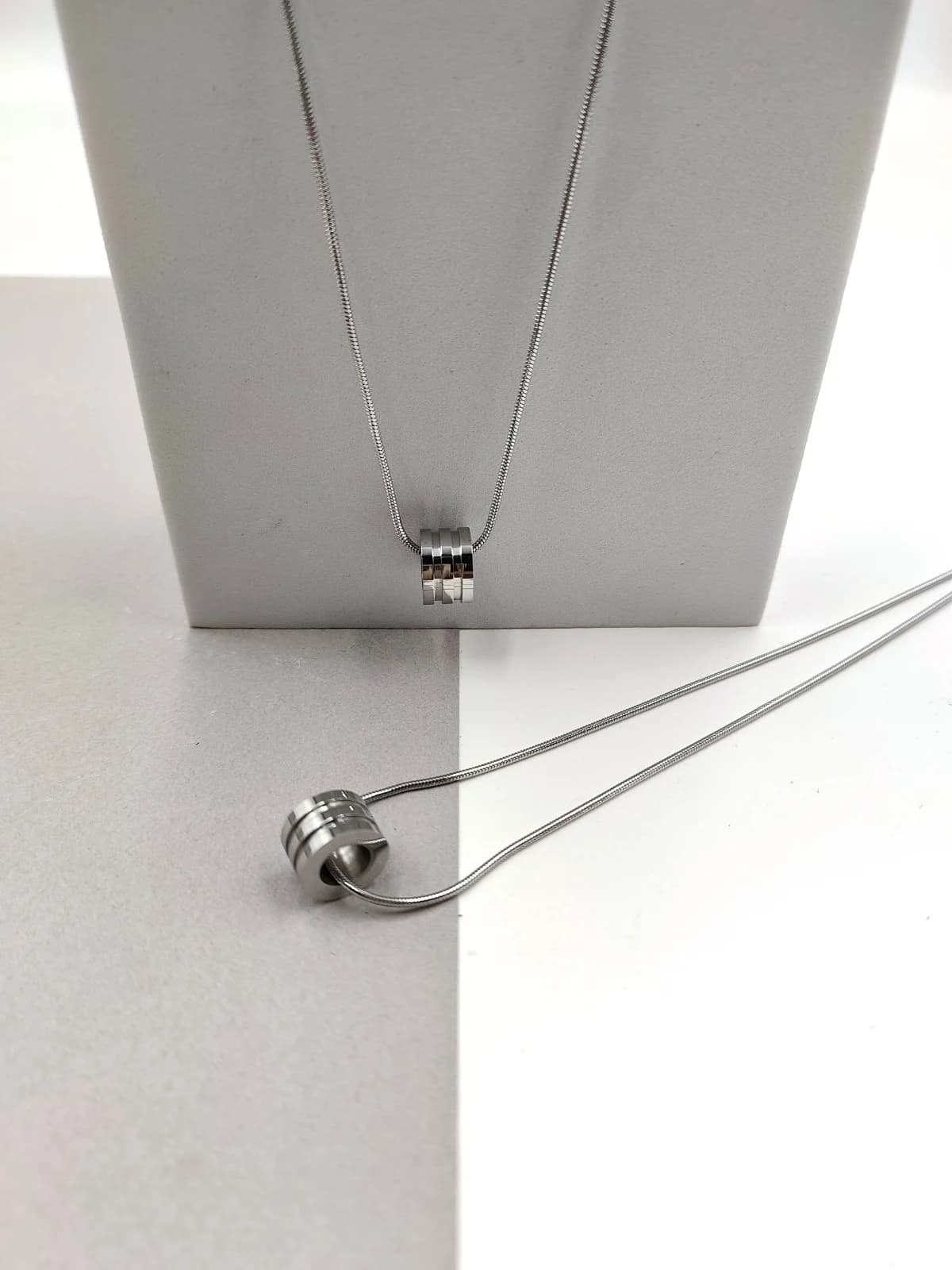 Stainless Steel Necklace with Cylinder by Magis Handmade Jewels
