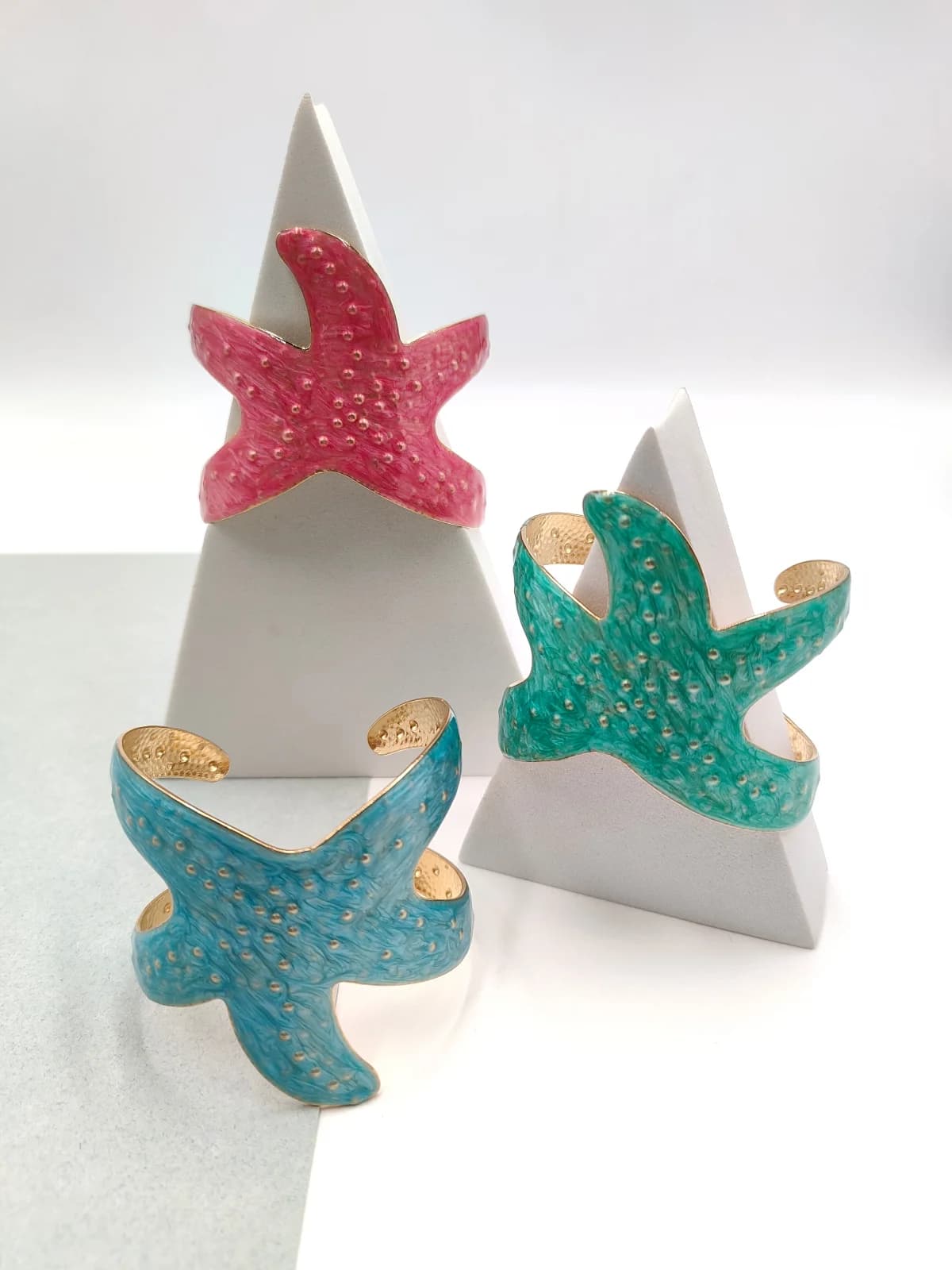 Stainless Steel Bracelet with Starfish and Enamel by Magis Handmade Jewels
