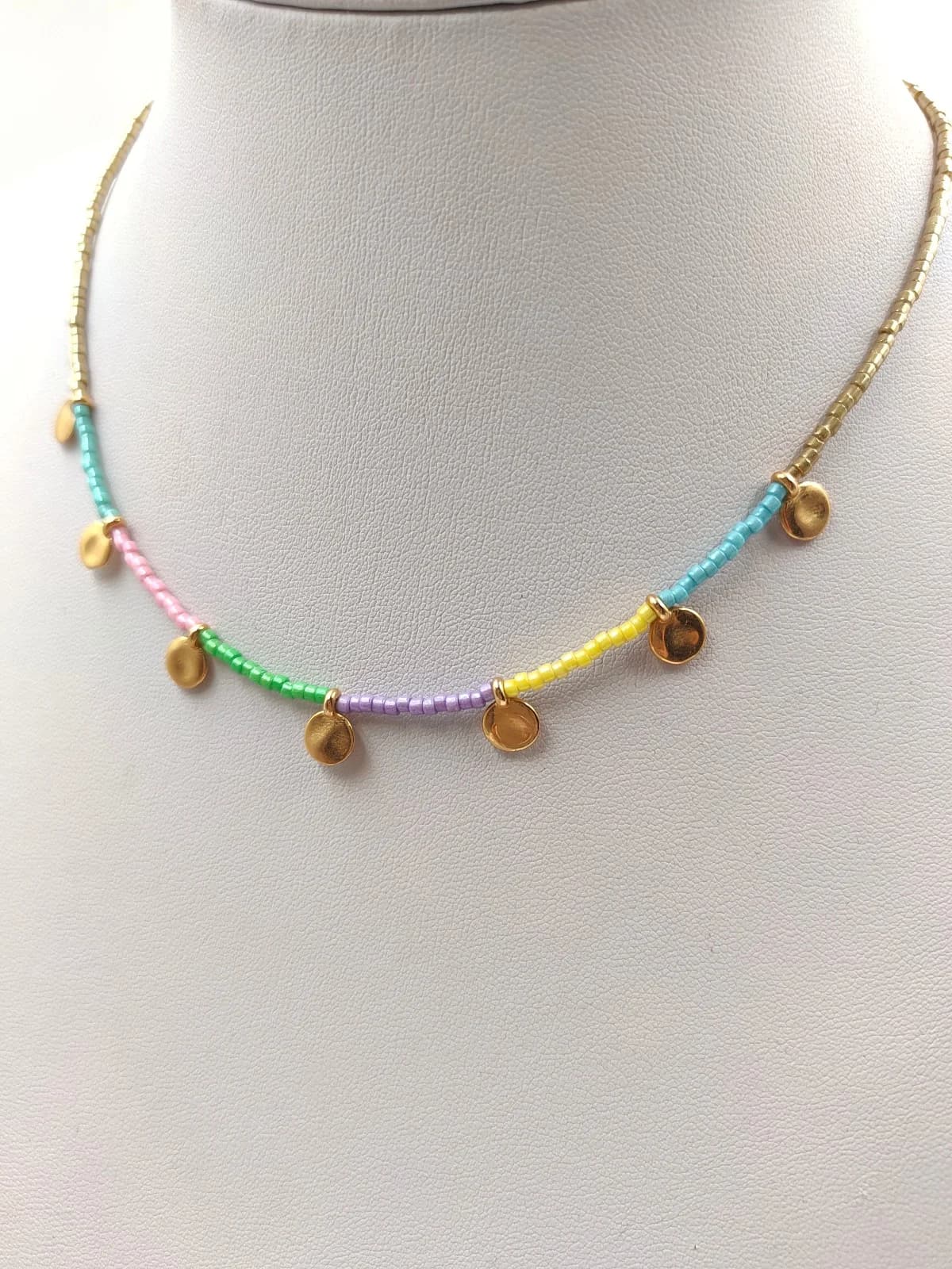 Necklace with Miyuki Beads and Gold-Plated Details by Magis Handmade Jewels