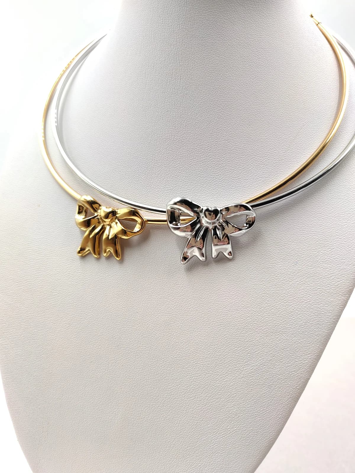 Stainless Steel Choker Necklace with Bow by Magis Handmade Jewels