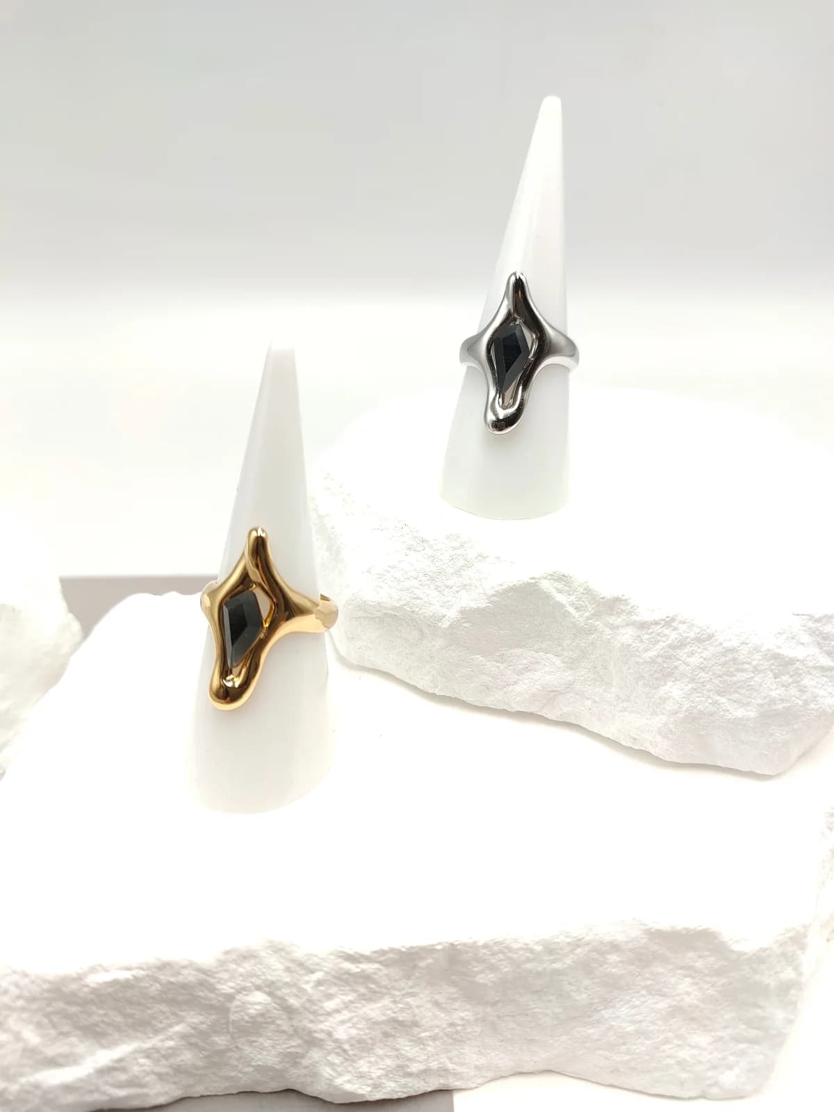 Stainless Steel Ring with Crystal by Magis Handmade Jewels