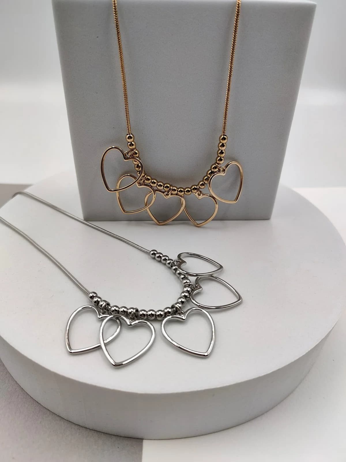 Stainless Steel Necklace with Hearts by Magis Handmade Jewels