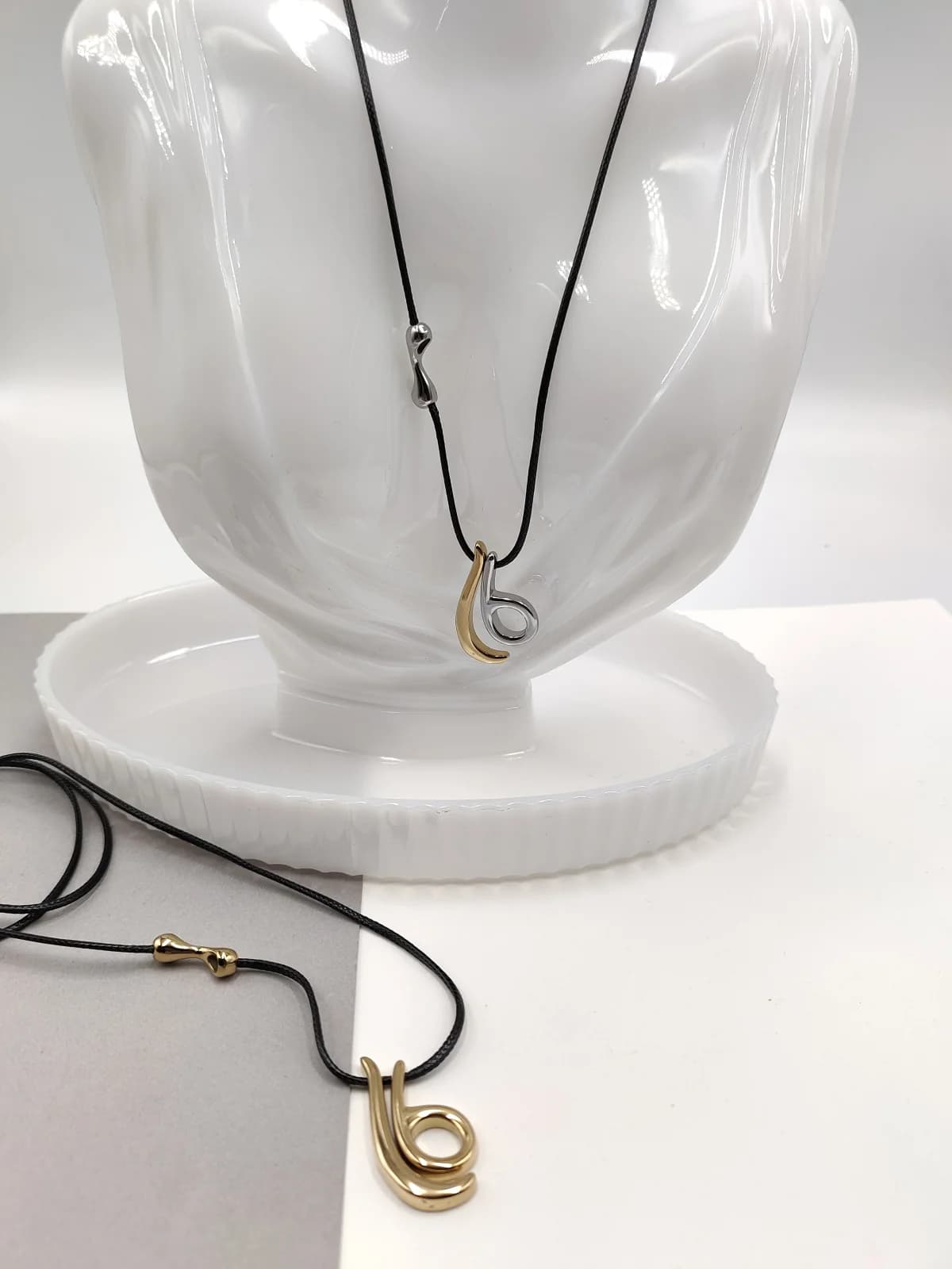 Lucky Charm Necklace with Cord and Stainless Steel Motif by Magis Handmade Jewels