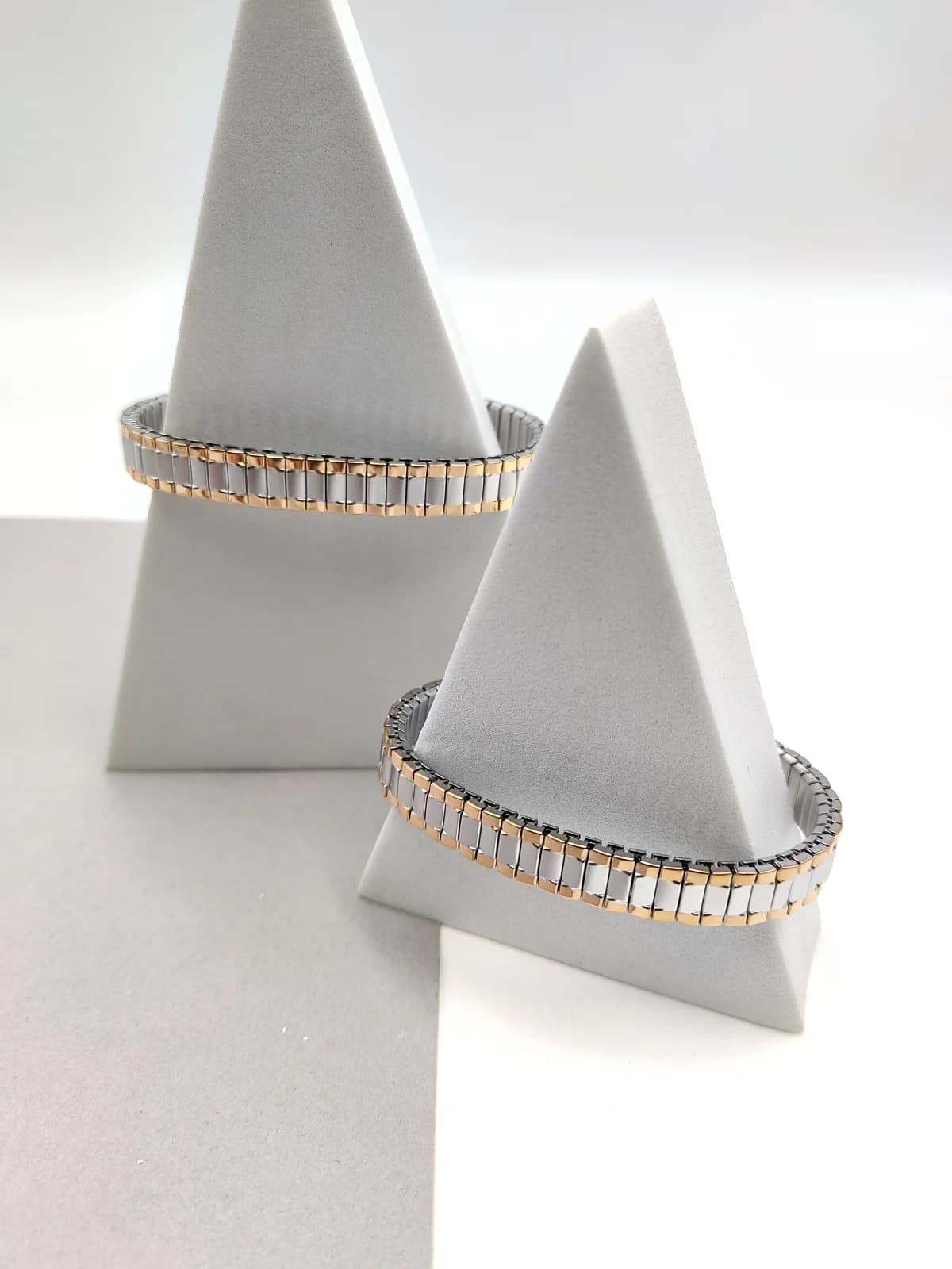 Stainless Steel Stretch Two-Tone Bracelet by Magis Handmade Jewels