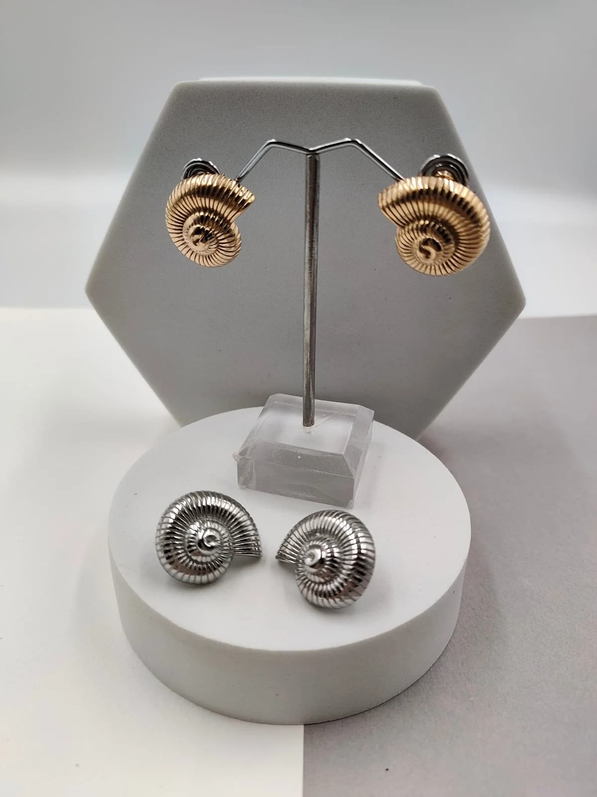 Stainless Steel Seashell Earrings by Magis Handmade Jewels