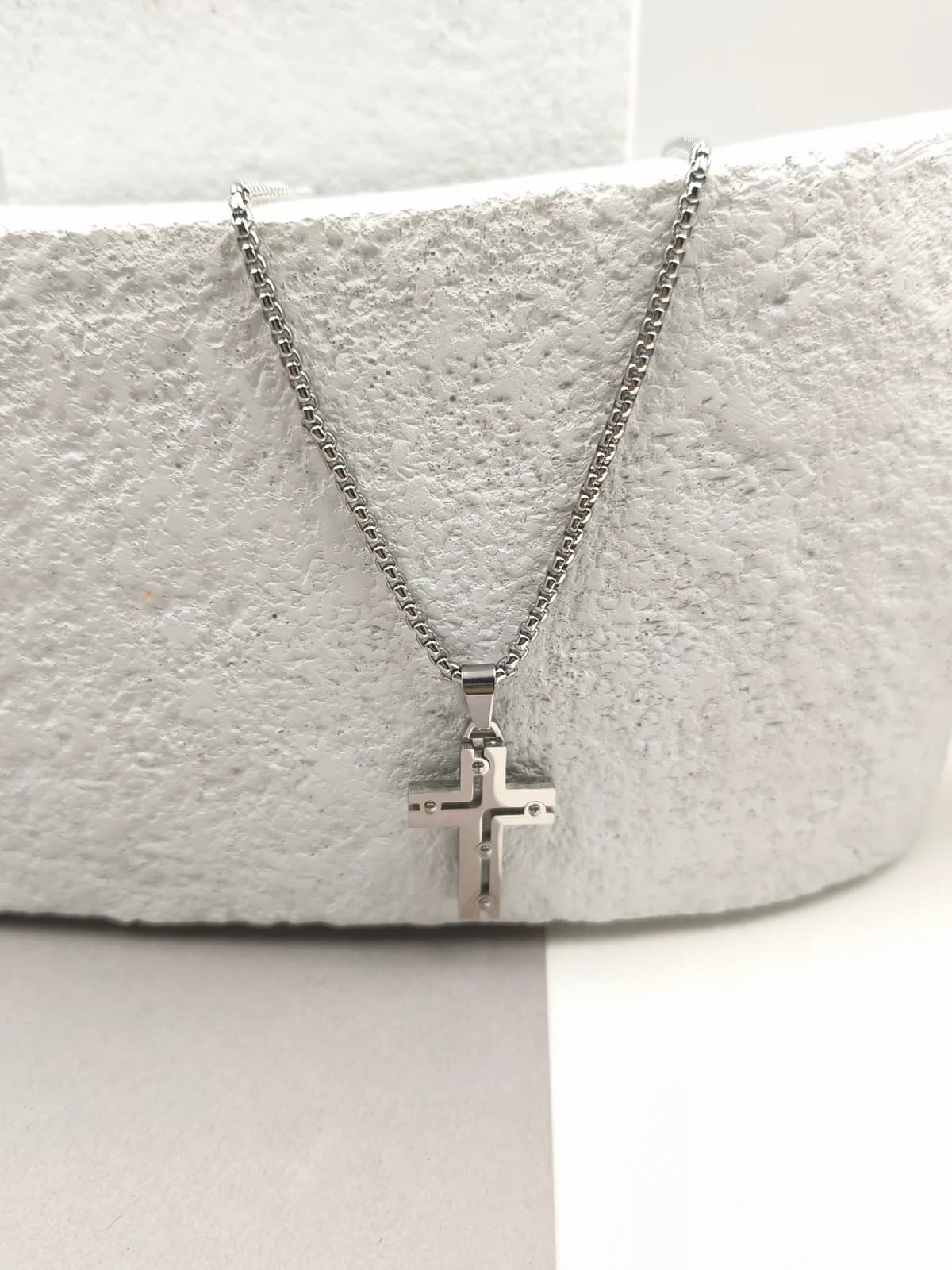 Stainless Steel Necklace with Cross by Magis Handmade Jewels