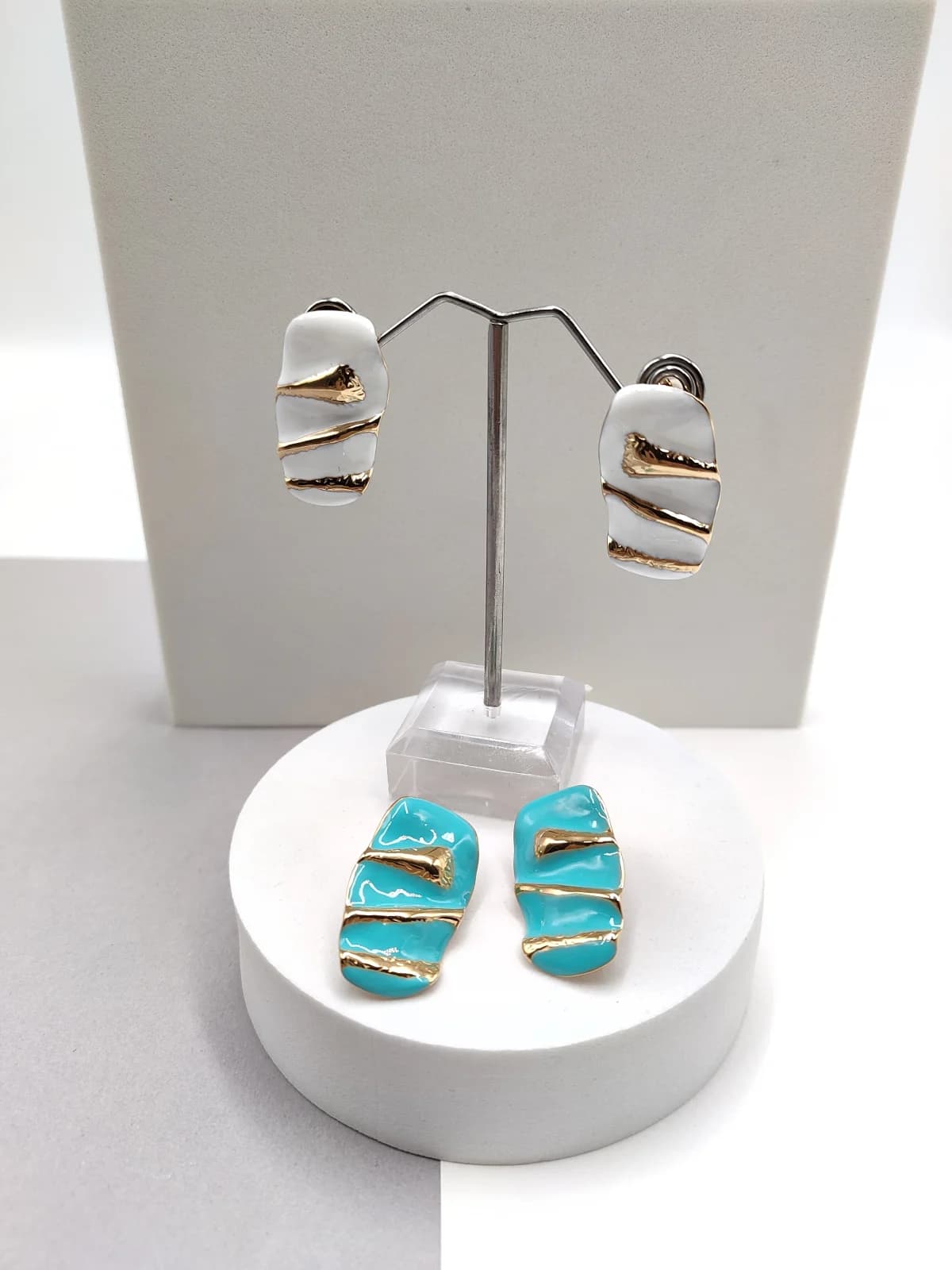 Stainless Steel Earrings with Enamel by Magis Handmade Jewels