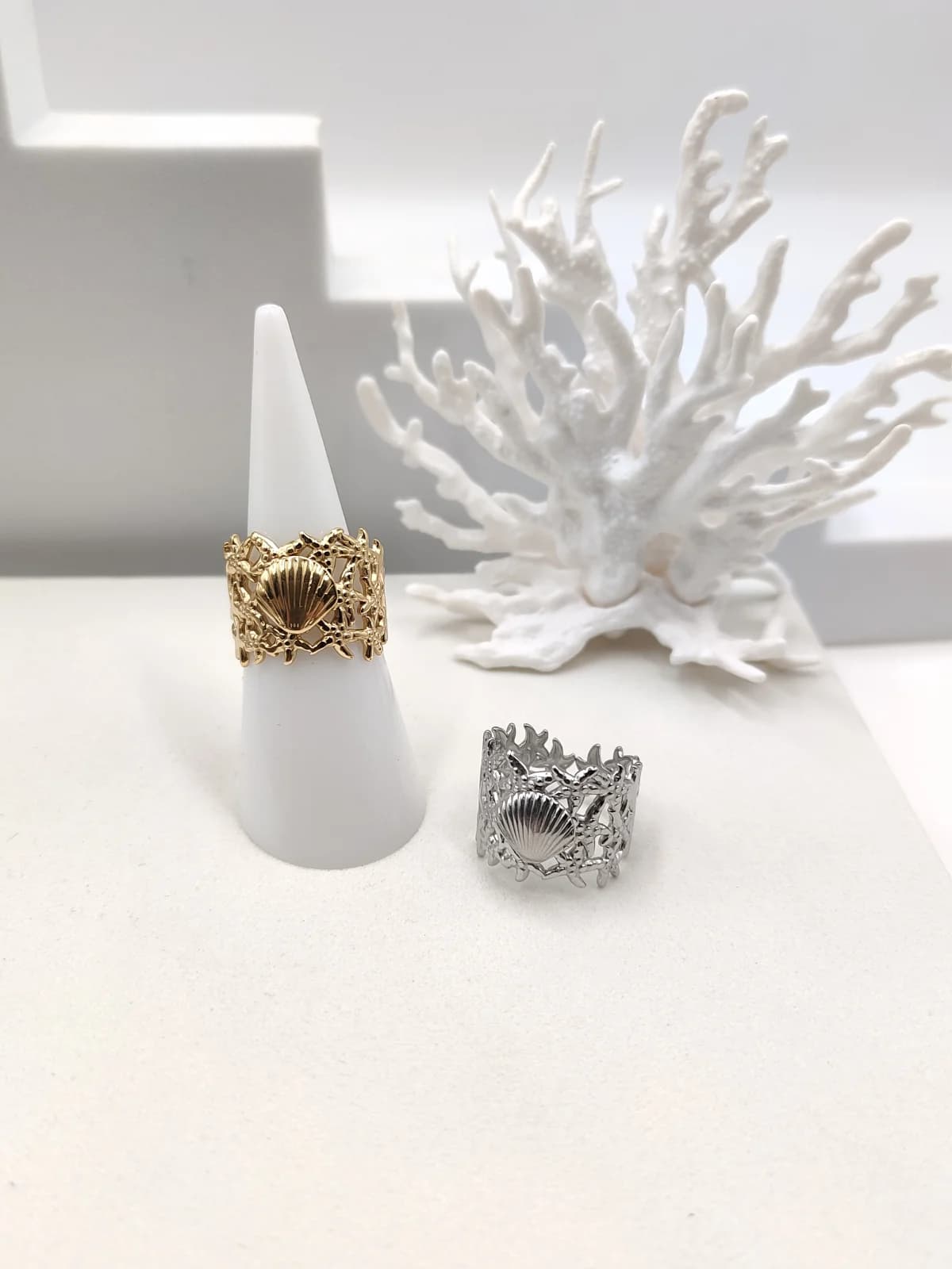 Stainless Steel Ring with Embossed Summer Motif by Magis Handmade Jewels
