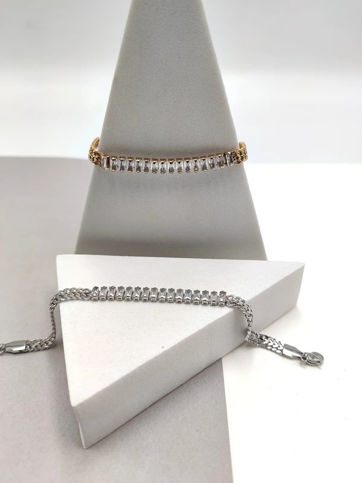 Stainless Steel Bracelet with Rhinestones by Magis Handmade Jewels