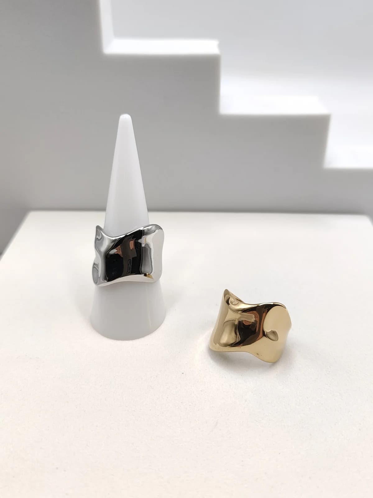Stainless Steel Ring with Wavy Shape by Magis Handmade Jewels