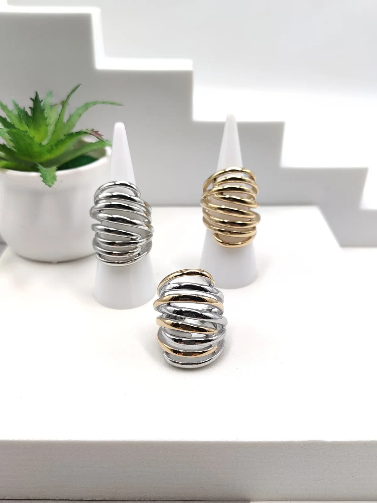 Stainless Steel Multi-Strand Ring by Magis Handmade Jewels