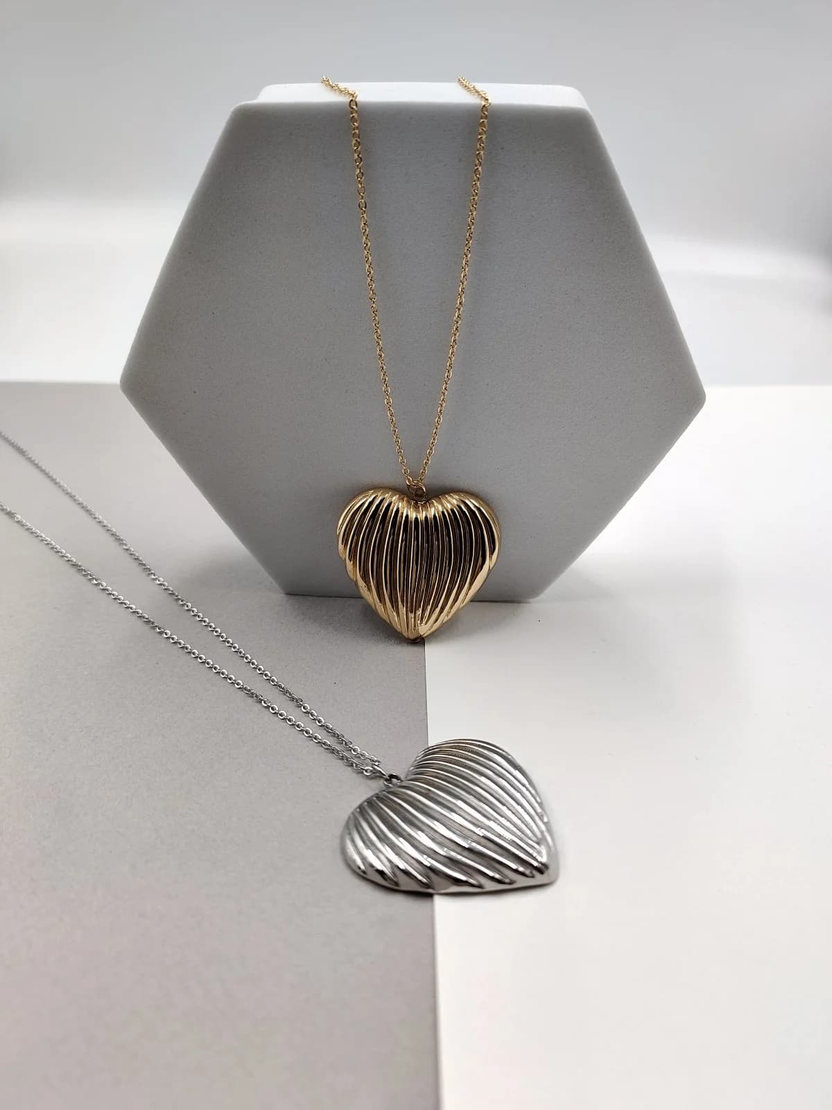 Stainless Steel Necklace with Large Heart by Magis Handmade Jewels