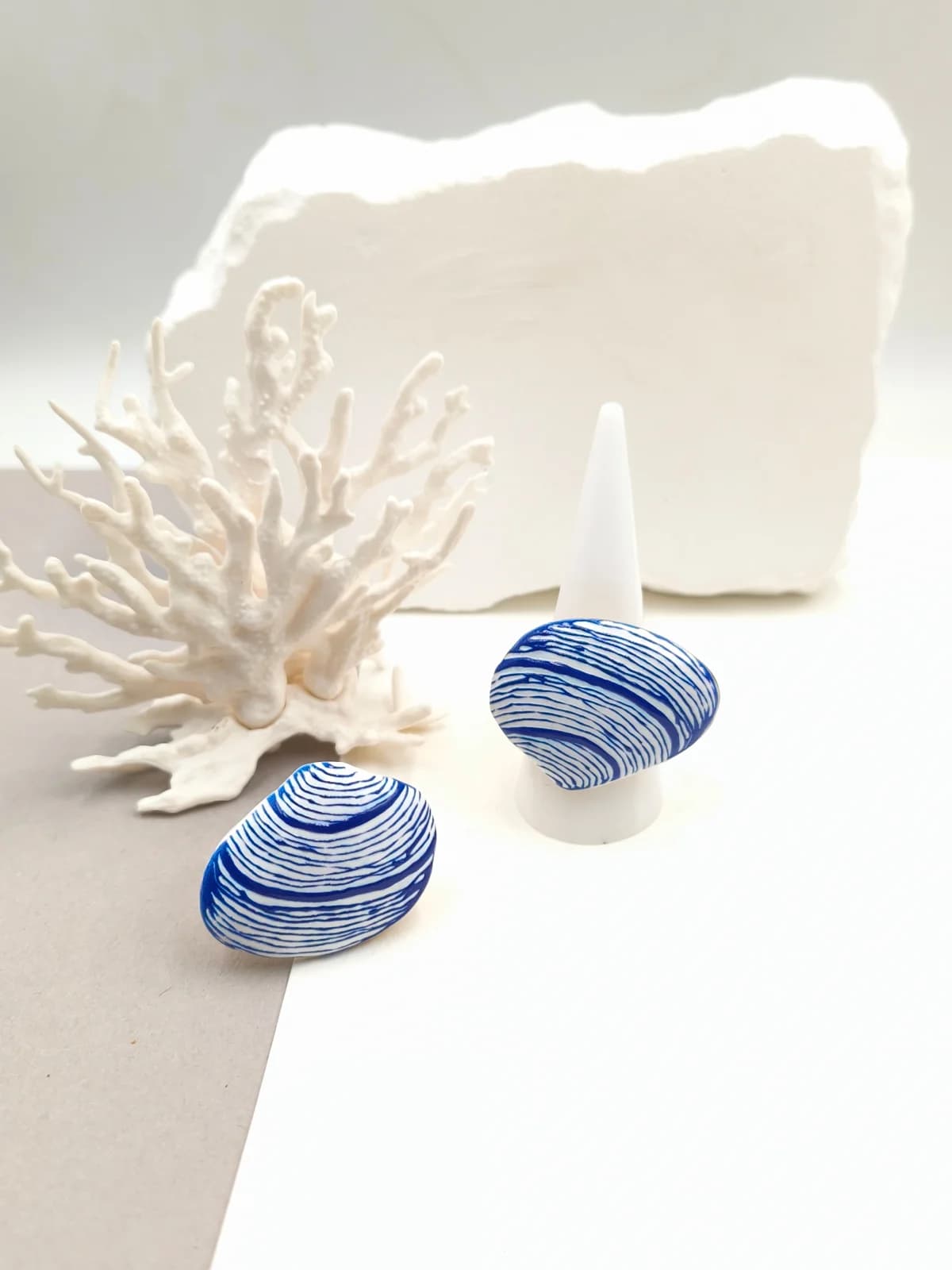 Stainless Steel Seashell Ring with Enamel by Magis Handmade Jewels