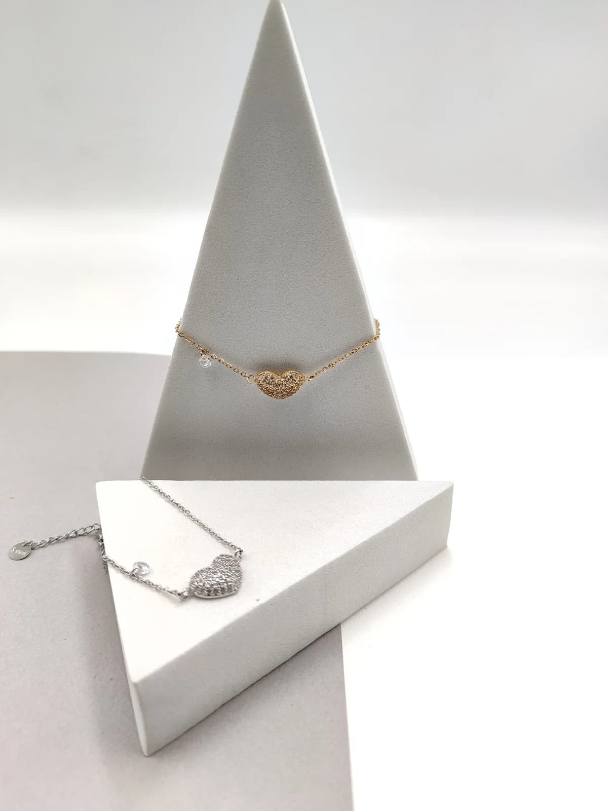 Stainless Steel Bracelet with Heart and Zircon by Magis Handmade Jewels