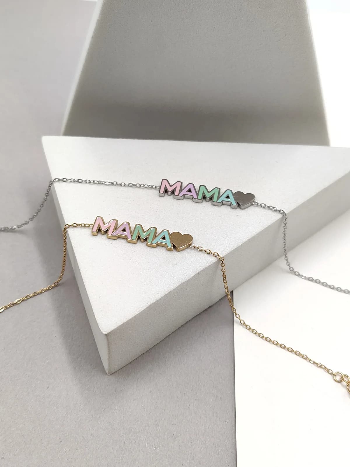 Stainless Steel Mama Bracelet with Enamel by Magis Handmade Jewels