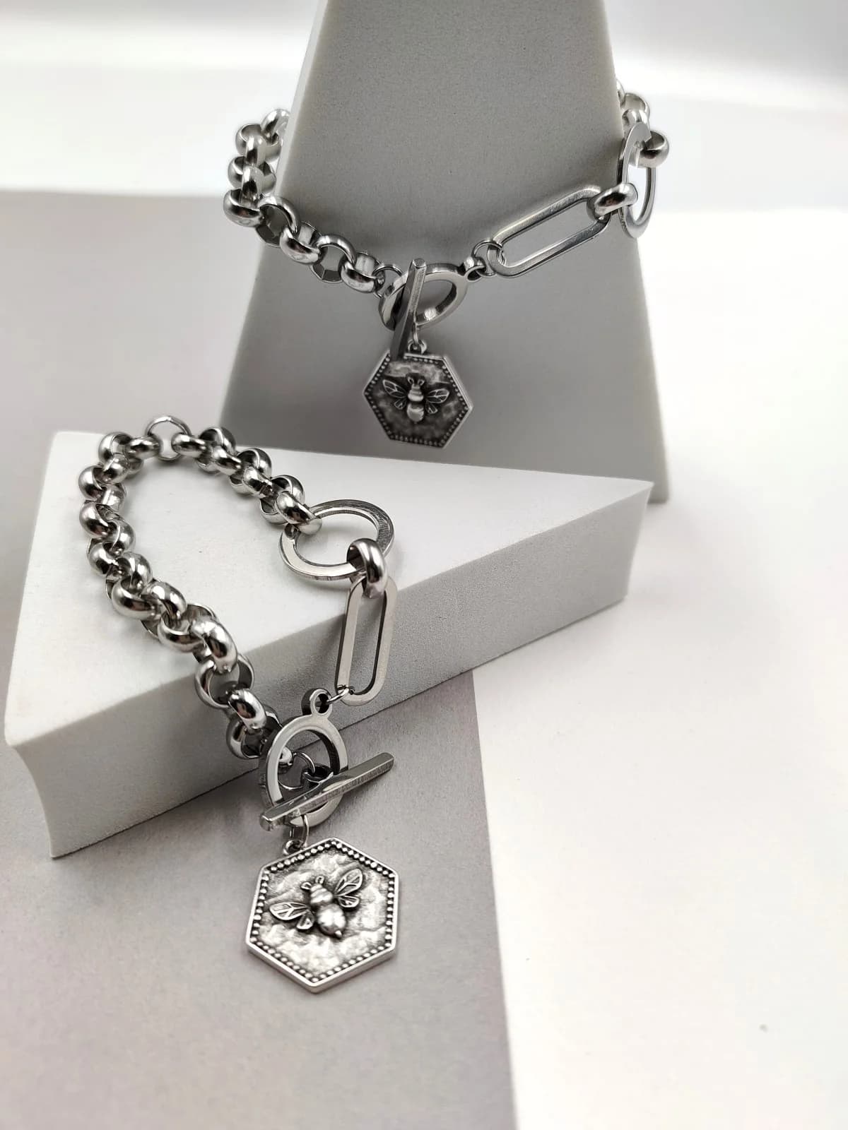 Stainless Steel Bracelet with Pendant Motif by Magis Handmade Jewels