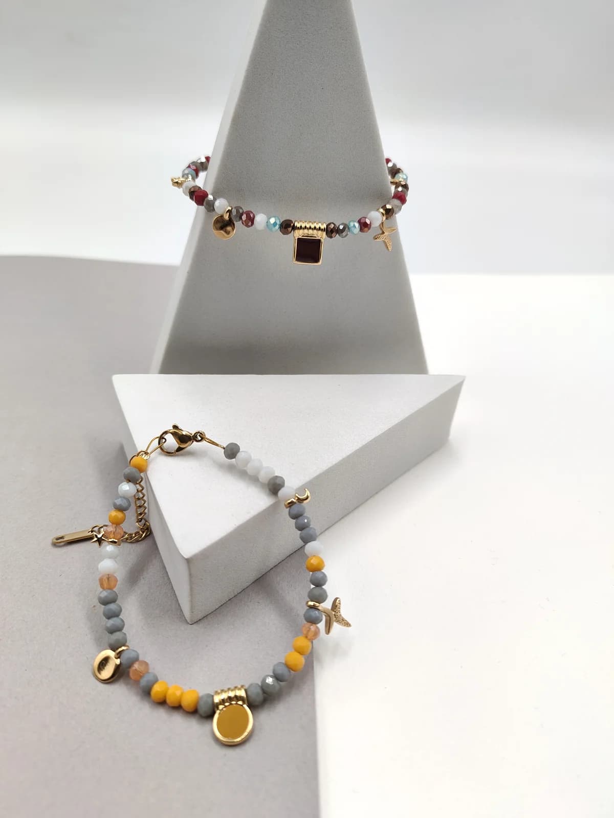 Bracelet with Crystals and Gold-Plated Enamel Details by Magis Handmade Jewels