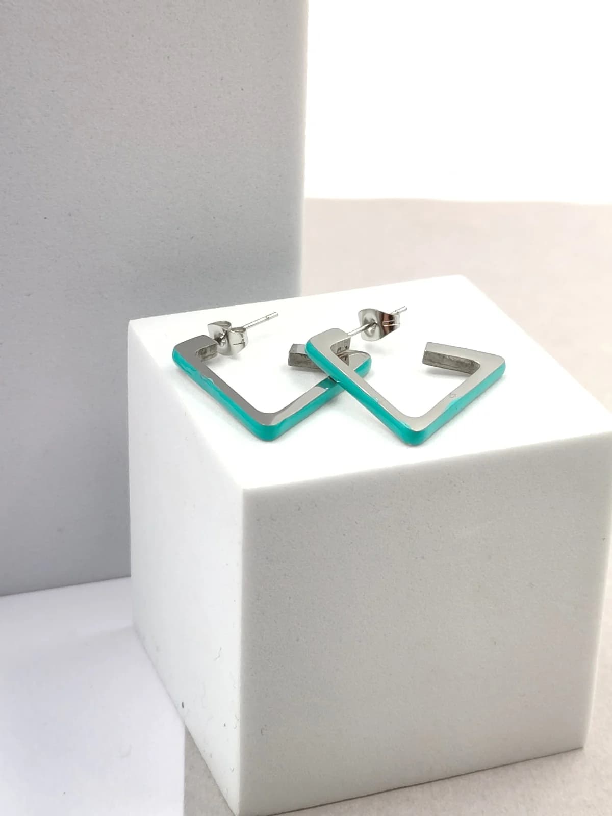 Stainless Steel Earrings with Enamel by Magis Handmade Jewels