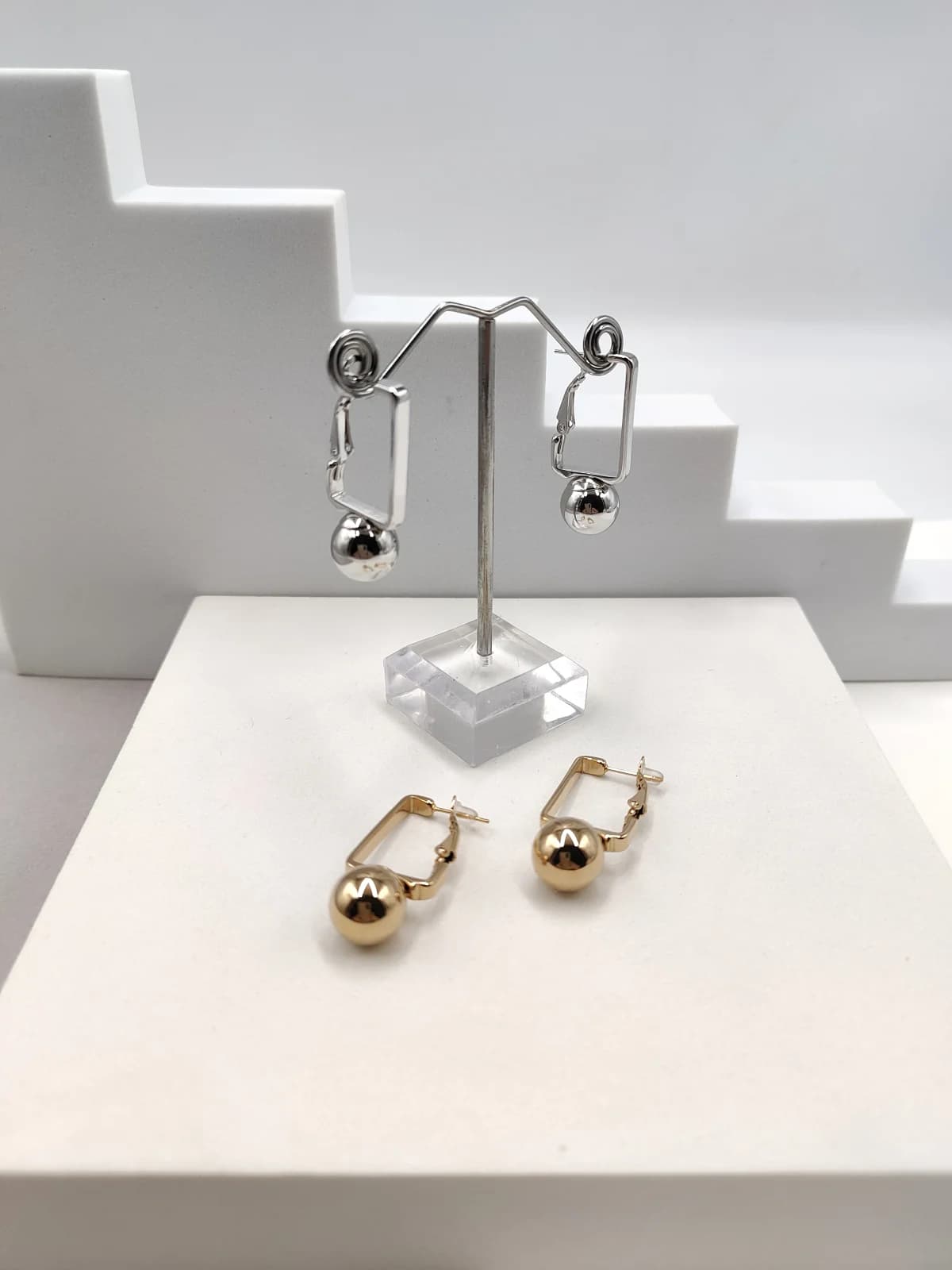 Stainless Steel Earrings with Beads by Magis Handmade Jewels