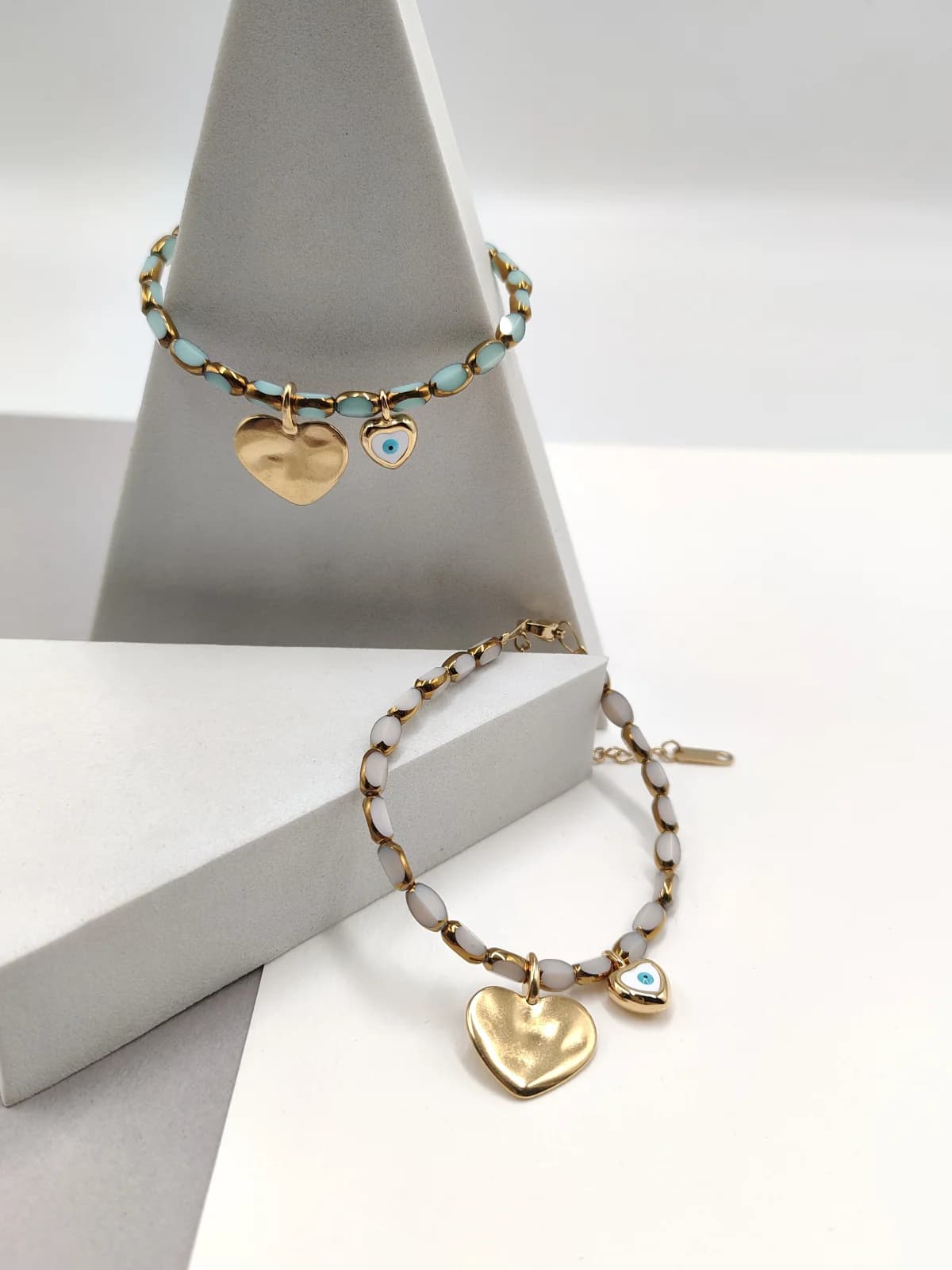 Bracelet with Glass Beads and Gold-Plated Enamel Details by Magis Handmade Jewels