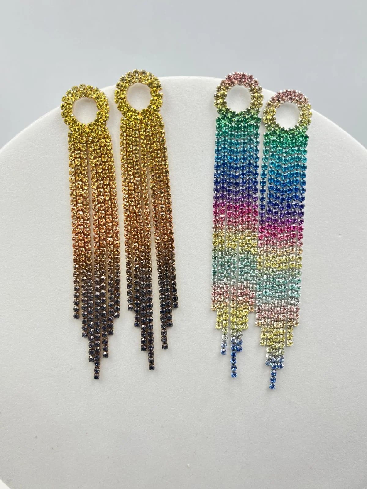 Drop Earrings with Rhinestones by Magis Handmade Jewels