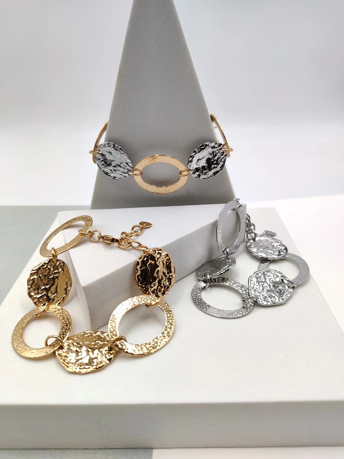Stainless Steel Bracelet with Oval Embossed Motif by Magis Handmade Jewels