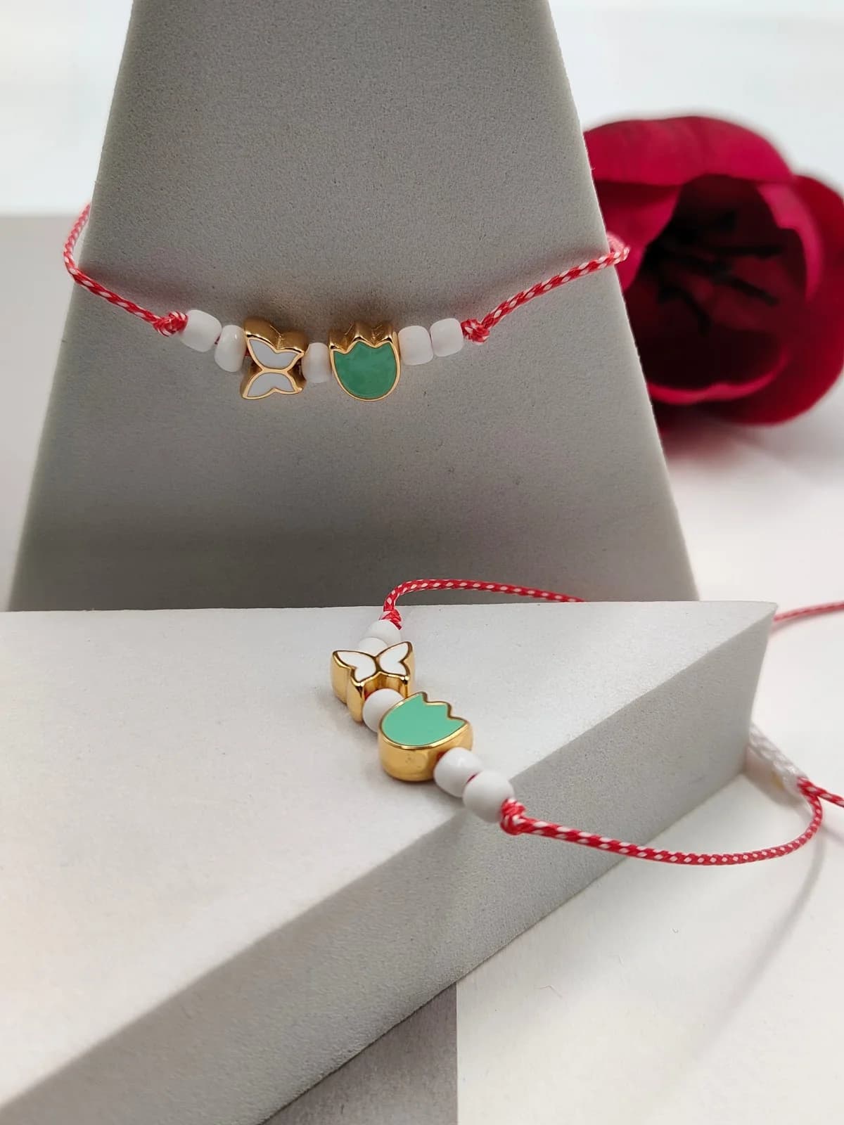 Traditional March Bracelet with Gold-Plated Details and Enamel by Magis Handmade Jewels