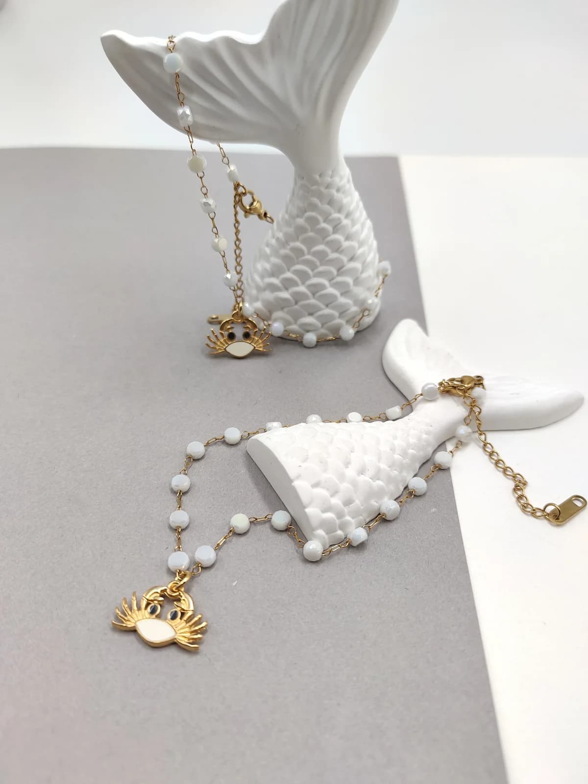 Stainless Steel Anklet with Crystals by Magis Handmade Jewels