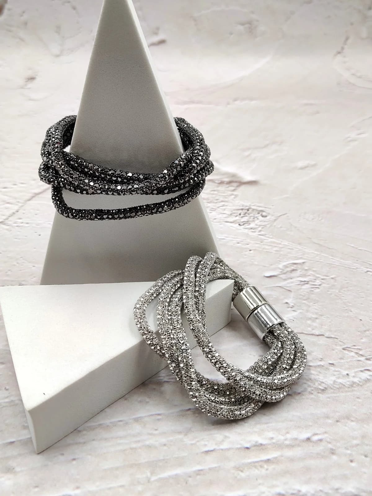 Multi-Strand Bracelet with Rhinestones and Crystals by Magis Handmade Jewels