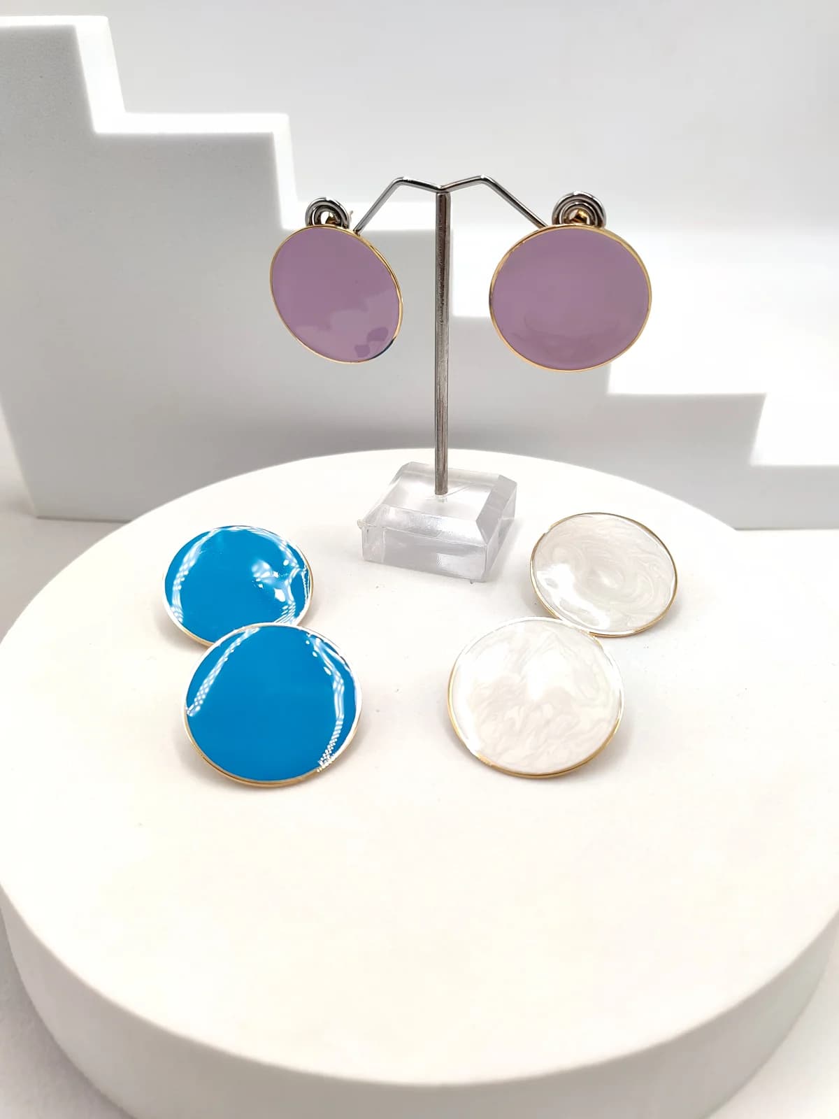 Stainless Steel Earrings with Enamel by Magis Handmade Jewels