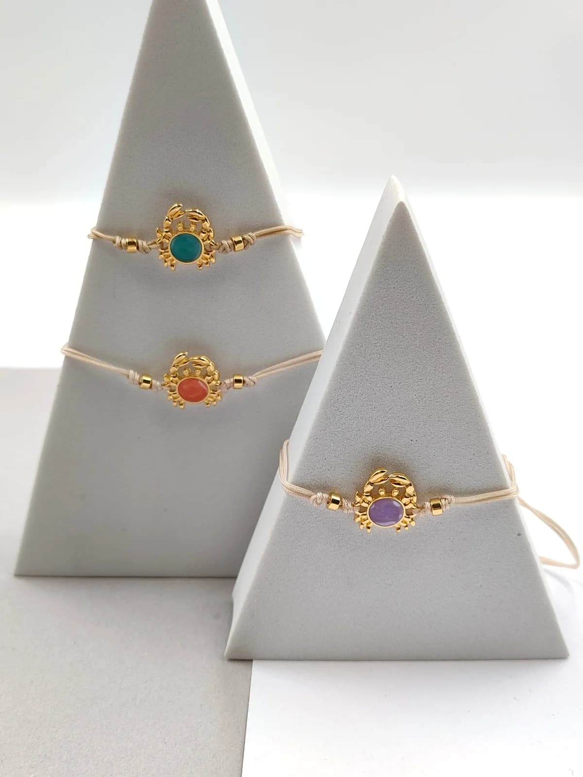 Bracelet with Cord and Gold-Plated Enamel Little Crab by Magis Handmade Jewels