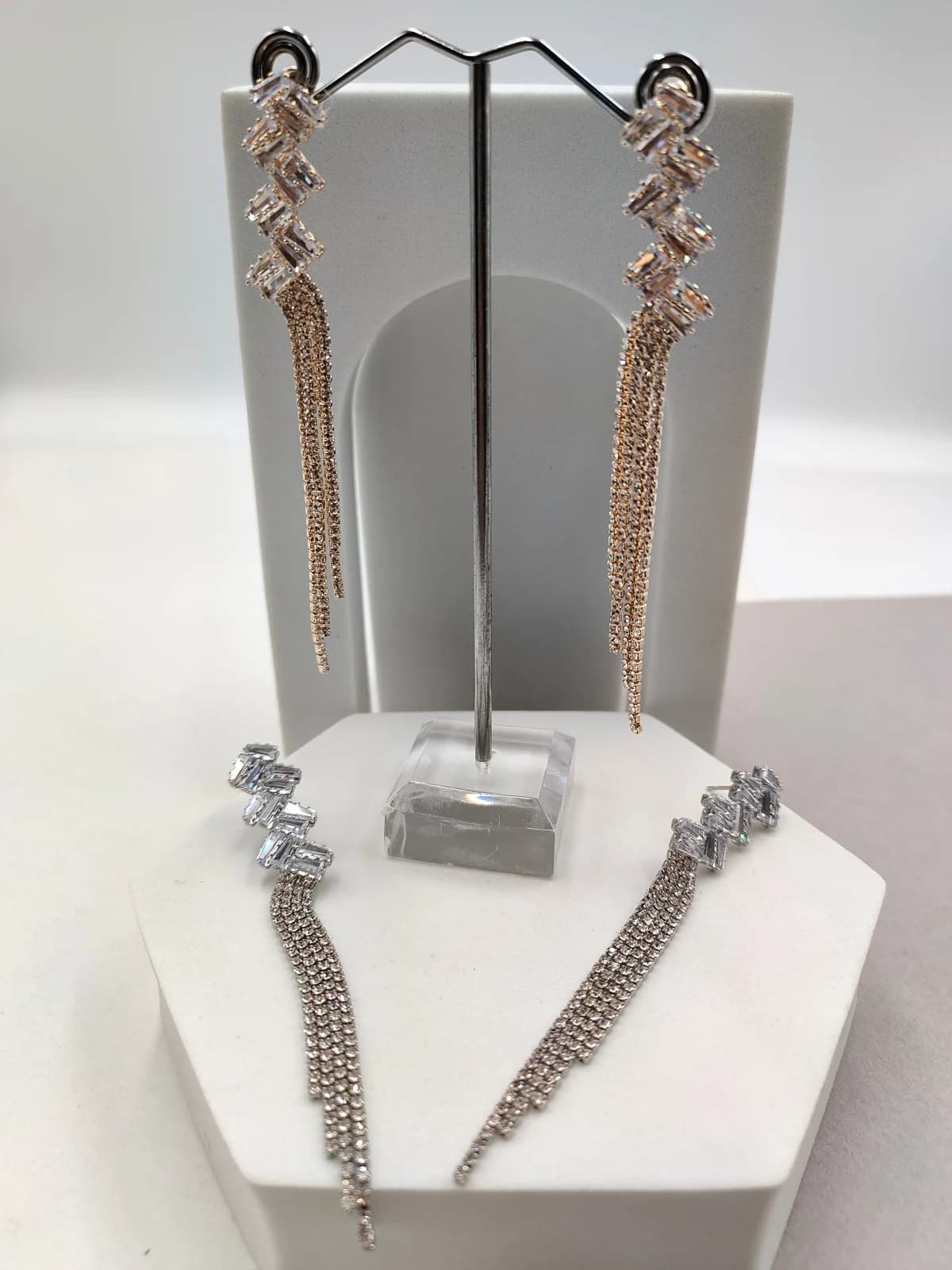 Long Earrings with Rhinestones by Magis Handmade Jewels