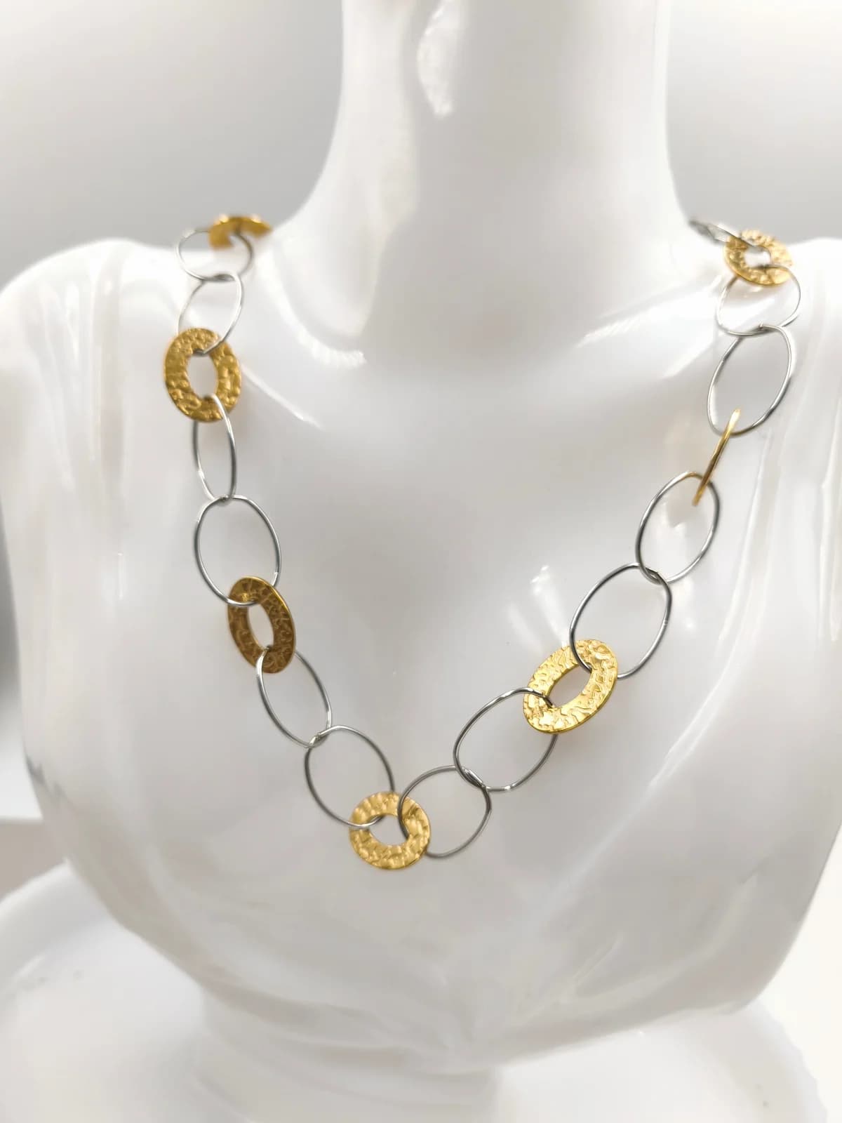 Stainless Steel Two-Tone Necklace by Magis Handmade Jewels
