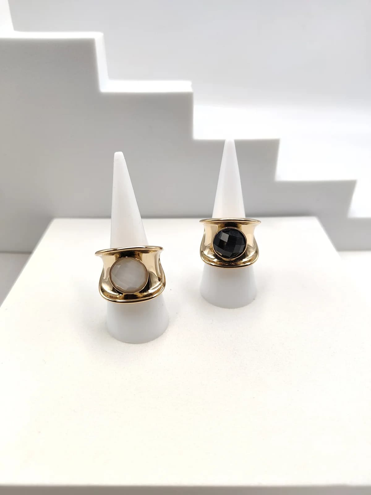 Stainless Steel Ring with Crystal by Magis Handmade Jewels