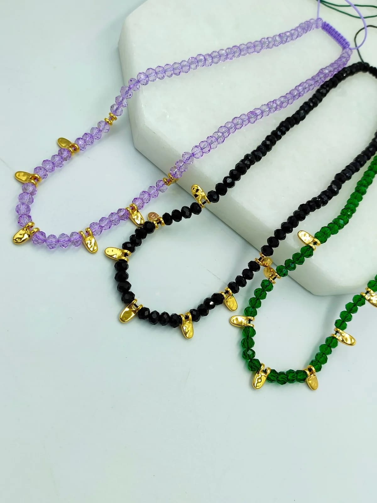 Necklace with Crystals and Gold-Plated Details by Magis Handmade Jewels