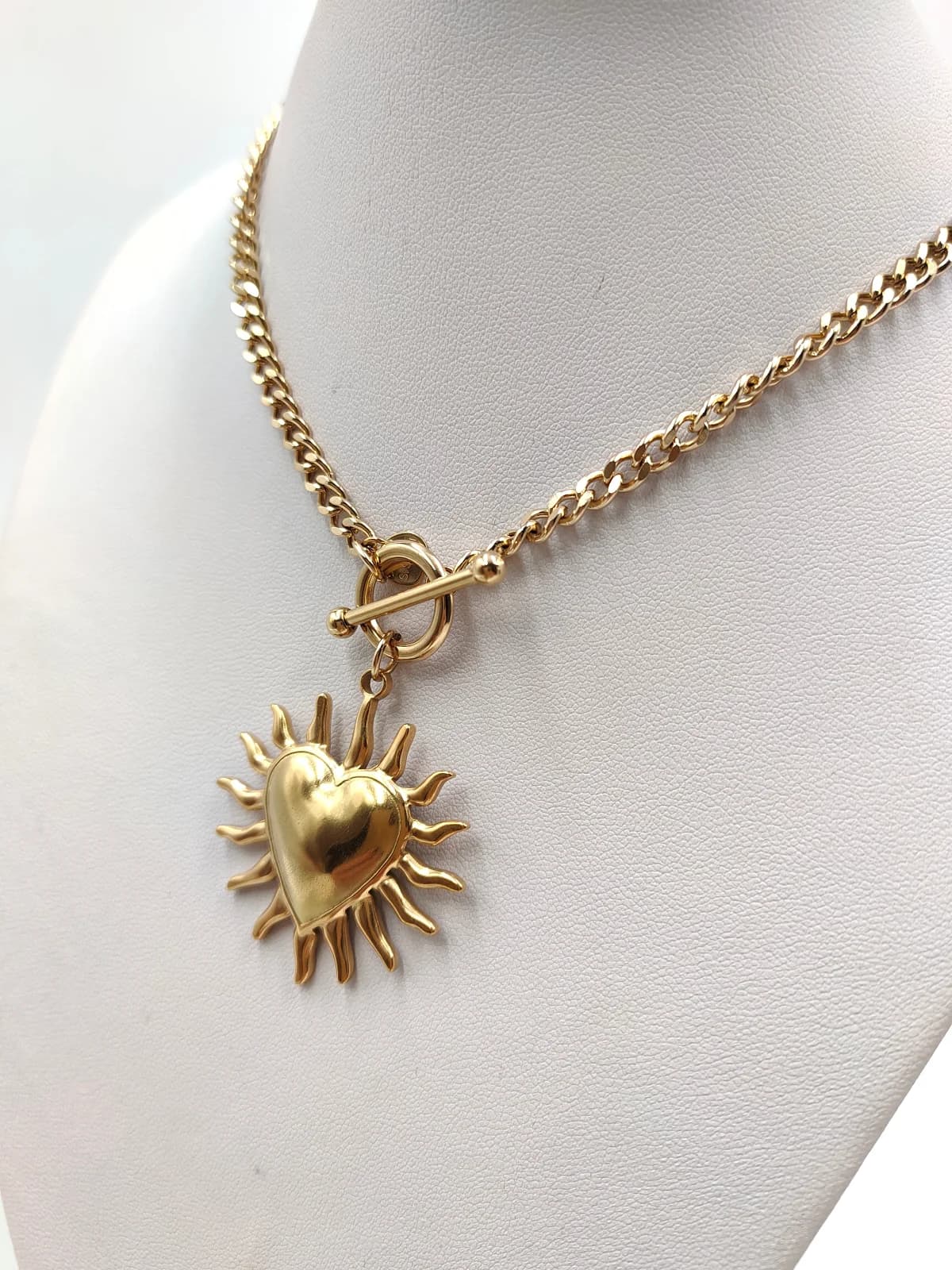 Stainless Steel Necklace with Heart and Rays by Magis Handmade Jewels