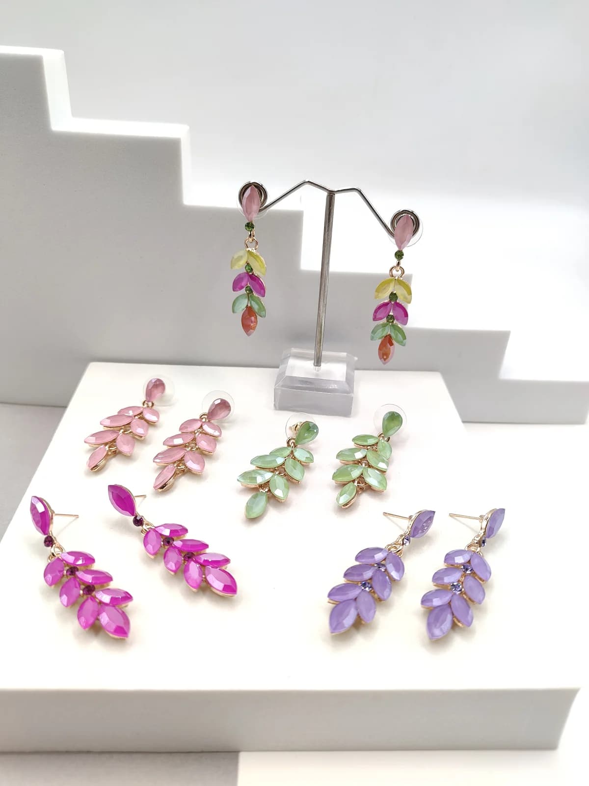 Gold-Plated Earrings with Crystals by Magis Handmade Jewels