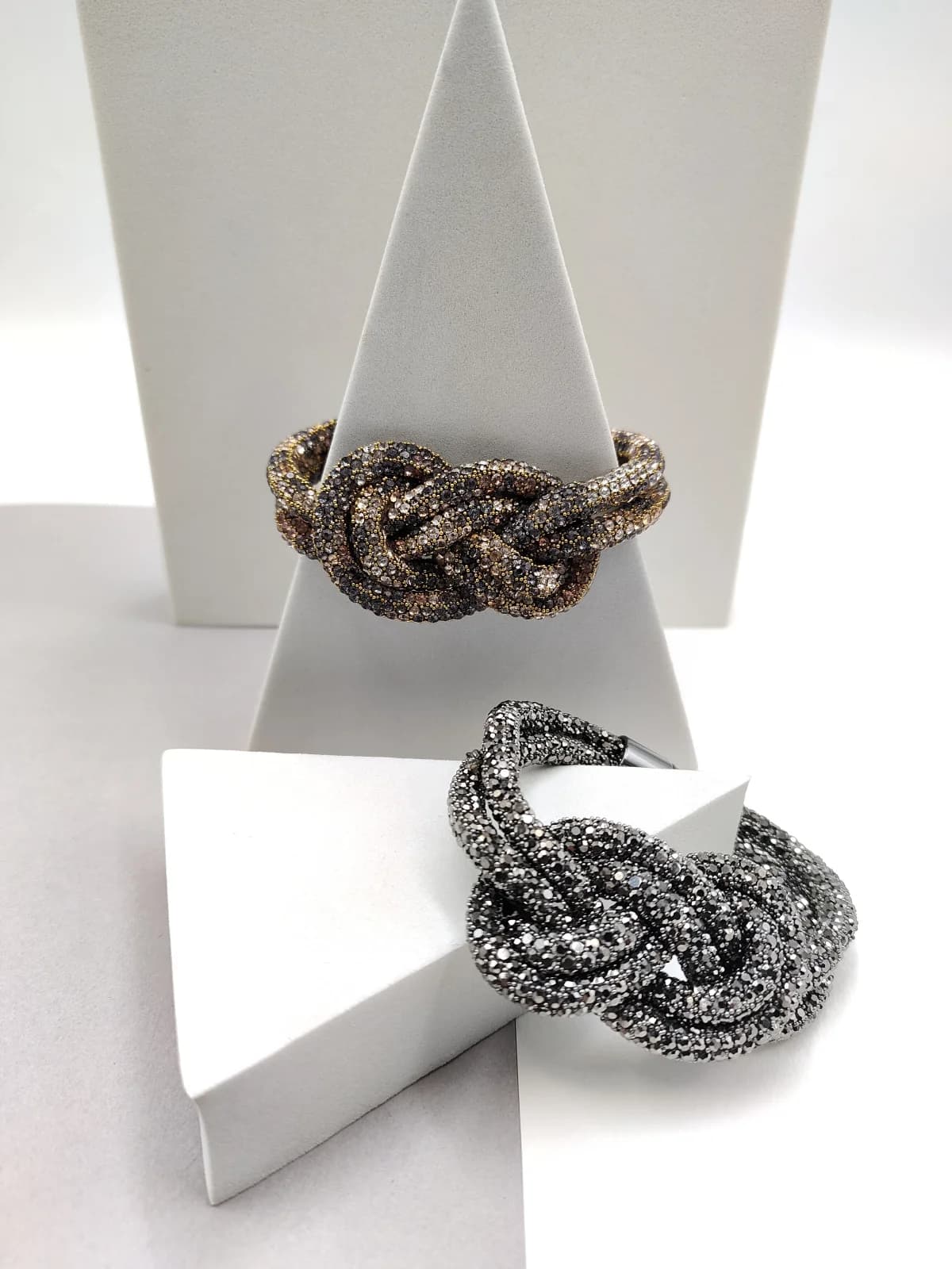 Bracelet with Cord, Crystals and Knot Design by Magis Handmade Jewels