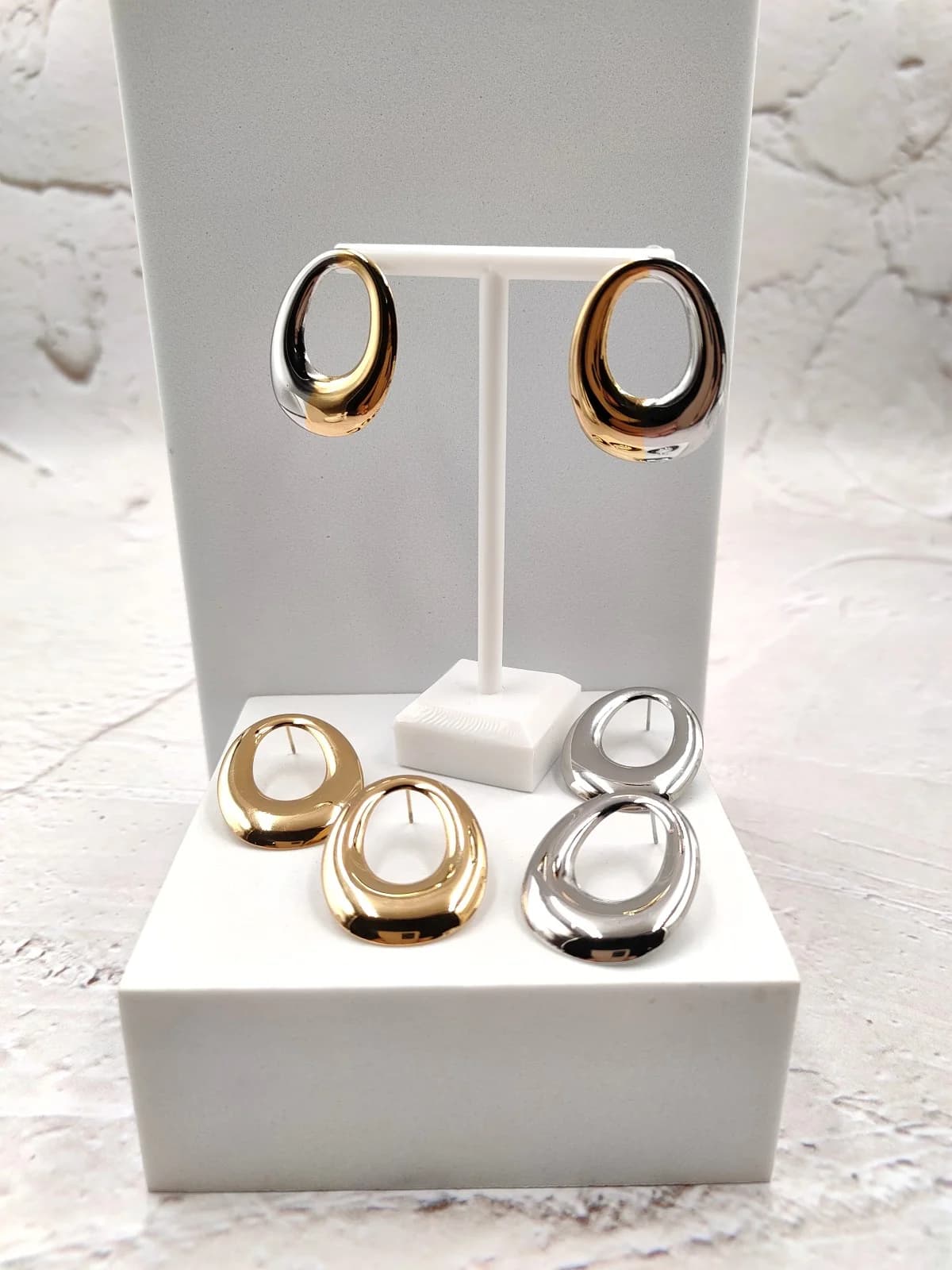 Stainless Steel Oval Earrings by Magis Handmade Jewels