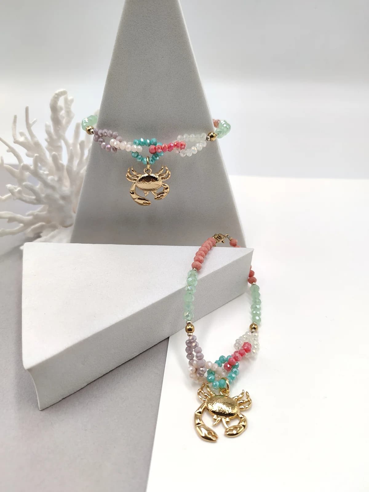Stainless Steel Bracelet with Crystals and Crab by Magis Handmade Jewels