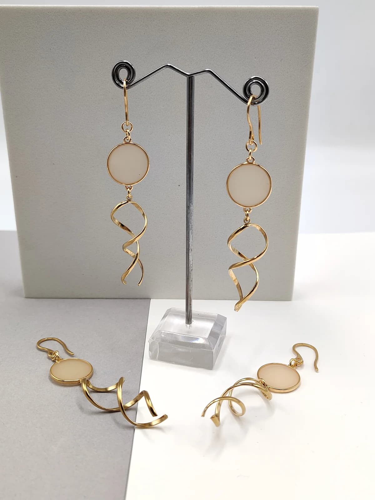 Stainless Steel Earrings with Stained Glass by Magis Handmade Jewels