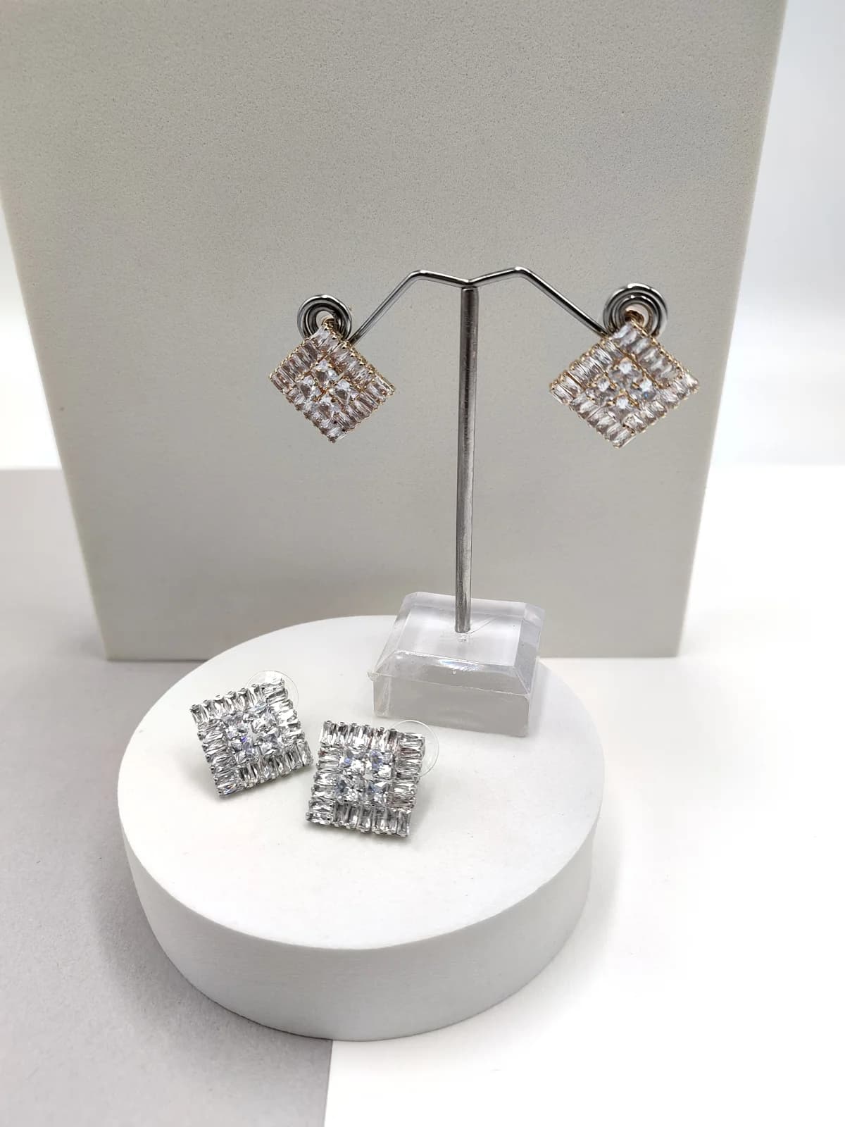 Gold-Plated Earrings with Crystals by Magis Handmade Jewels