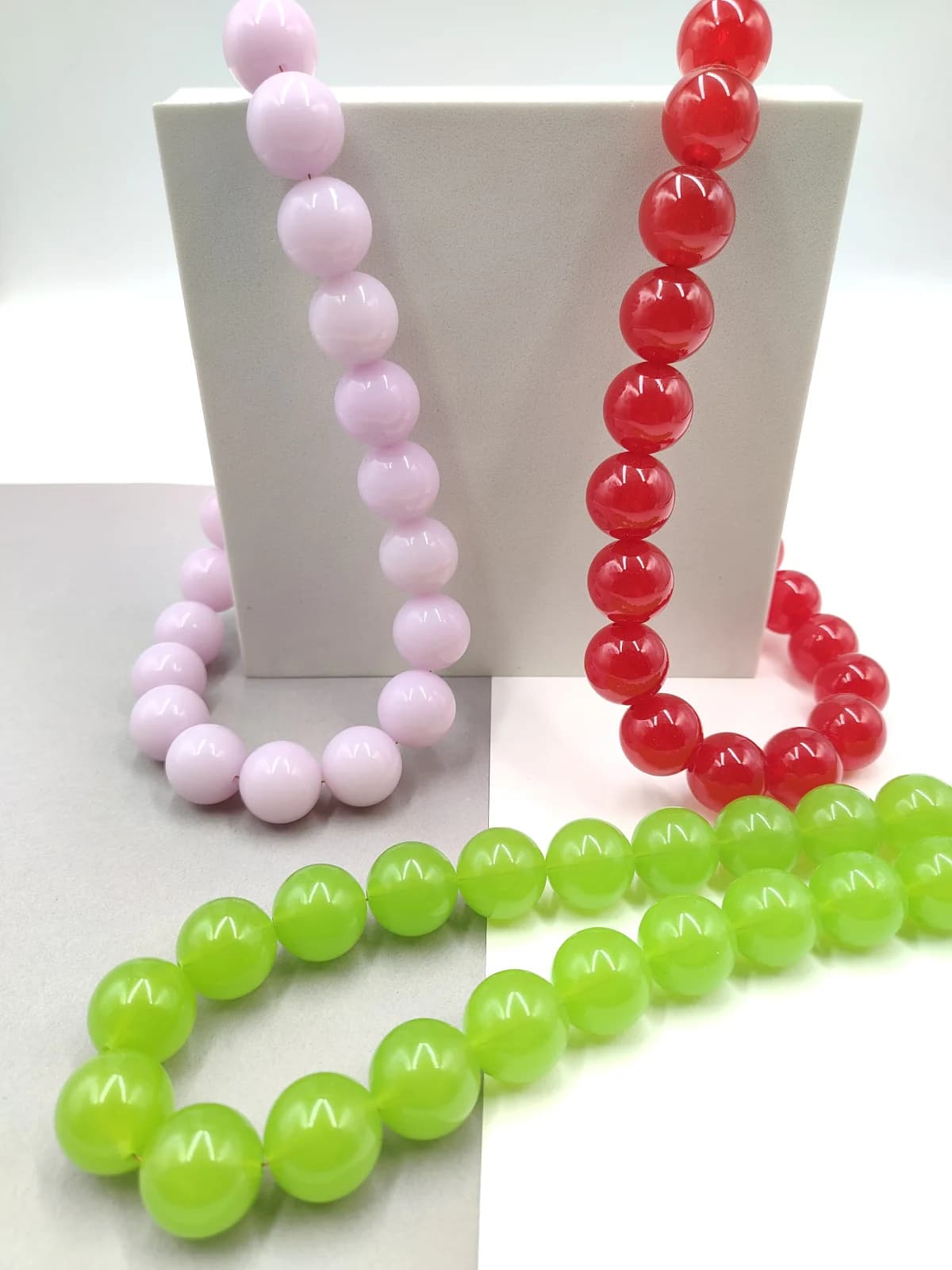Necklace with Large Acrylic Beads by Magis Handmade Jewels